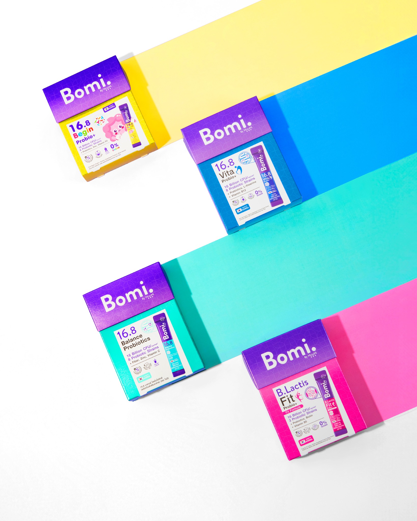 นัมเบอร์วัน โพรไบโอติกส์ต้อง #Bomi เท่านั้น! ผ่านการผลิตจากประเทศเกาหลี🇰🇷 พร้อมเทคโนโลยีเคลือบ 4 ชั้น รับรองจุลิทรีย์ตกถึงท้องอย่างปลอดภัยแน่นอน!
.
🟣สูตรปกติ = ช่วยปรับสมดุลลำไส้ กินวันละ 1-2 ซอง/วัน รสโยเกิร์ต ฉีกซองแล้วกินได้
🟣สูตรลดไขมัน = ช่วยลดไขมัน โคเรสเตอรอล กินวันละ 1 ซอง/วัน รสบูลเบอรี่ ฉีกซองแล้วกินได้ 
🟣สูตรเด็ก = ช่วยเสริมพัฒนาการ สมาธิ กินวันละ 1 ซอง/วัน รสโยเกิร์ต รุ่นชงดื่ม
🟣สูตรผู้ใหญ่ 50+ = ช่วยลดโอกาสการเกิดอัลไซเมอร์ กินวันละ 1 ซอง/วัน รสส้ม รุ่นชงดื่ม
.
#Bomi #BomiProbiotics168 #โพรไบโอติกส์  #Probiotics