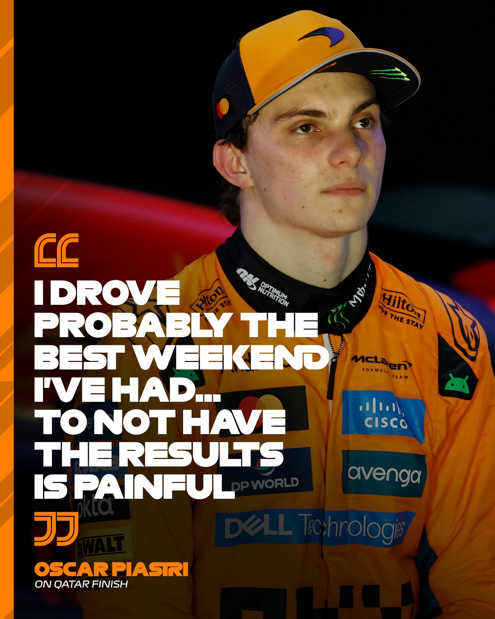 P1. P1. P1. P1... P2. 💔

He led every single session in Qatar until the Grand Prix itself. Oscar Piastri reflects on a difficult end to the weekend

#F1 #Formula1 #QatarGP