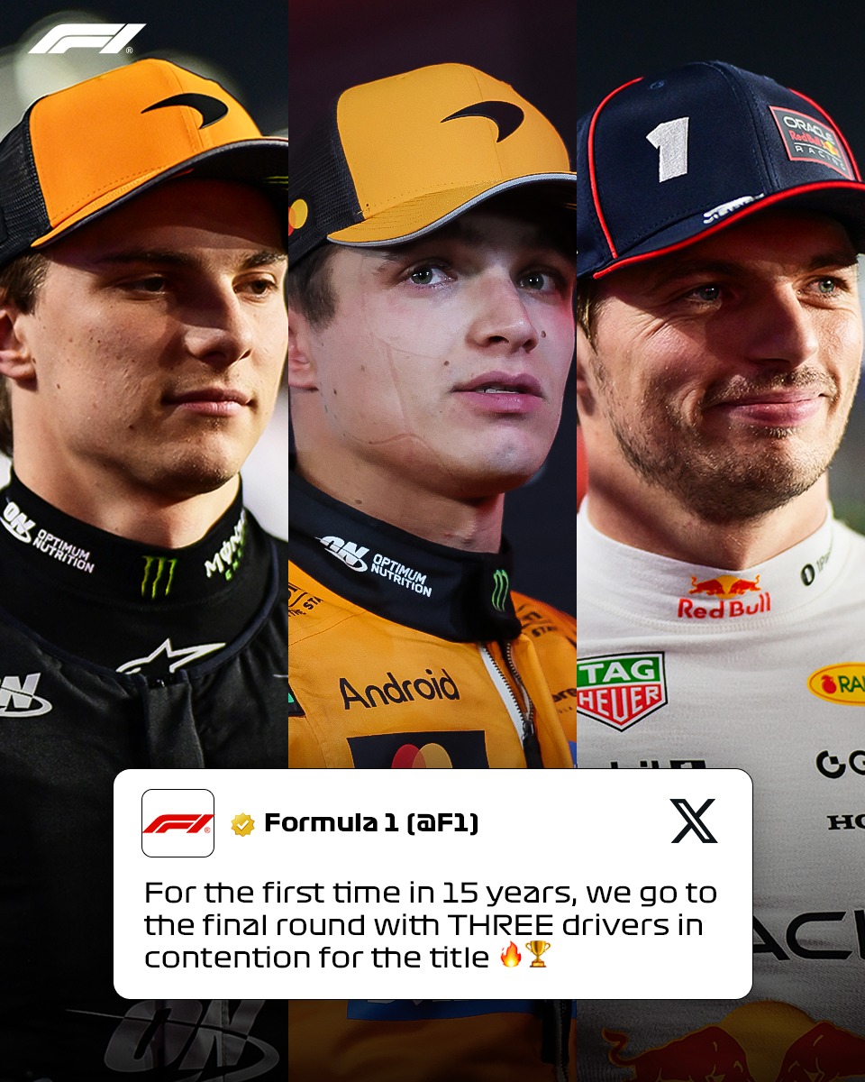 It's been a long time since we witnessed a multi-driver fight for the title at the season finale 🤤

#F1 #Formula1 #QatarGP