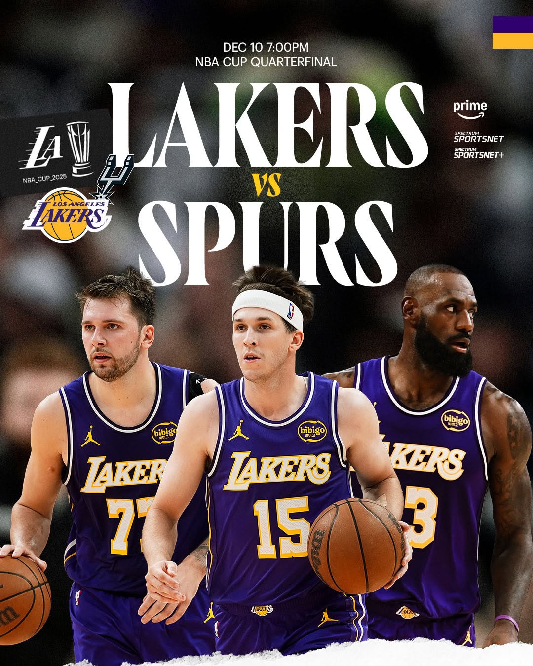 Lakers. Spurs. NBA Cup Quarterfinal.