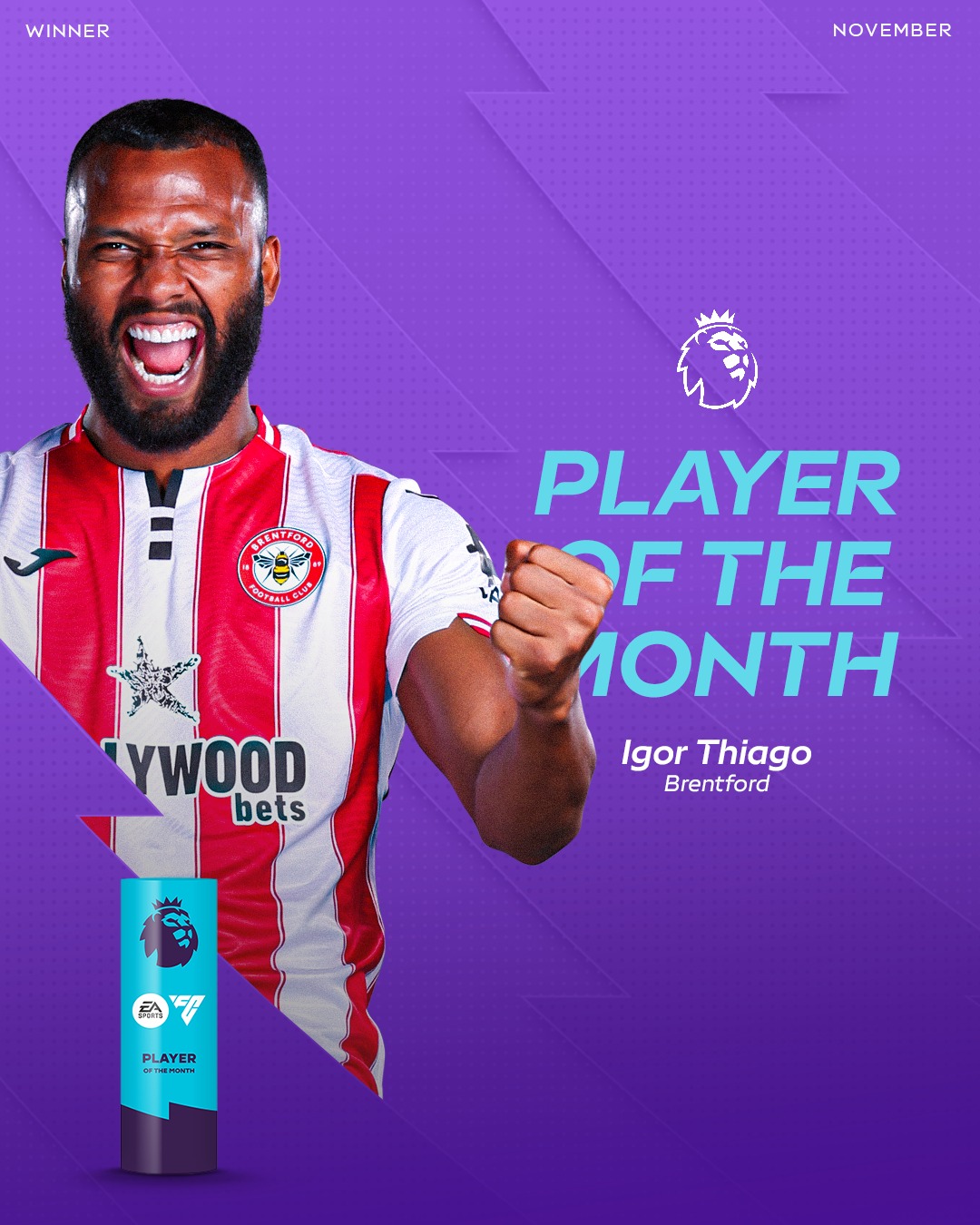BREAKING: Igor Thiago wins the EA SPORTS Player of the Month award for November! 🏆🔥