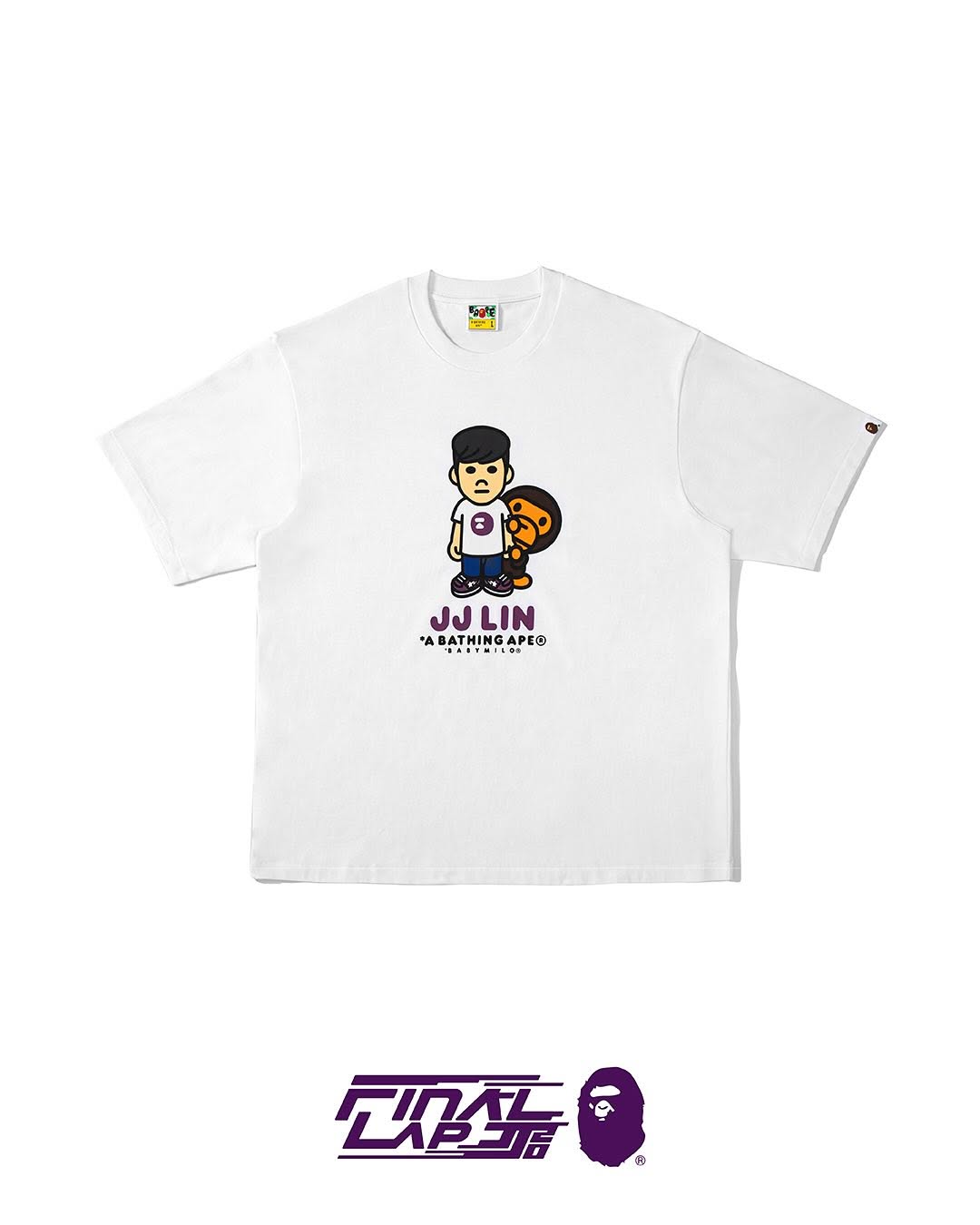 「BAPE X JJ LIN BABY MILO®️ TEE」COLLECTION
•Sales Period: July 4th 2025 
•BAPE X JJ LIN BABY MILO®️ TEE」COLLECTION 
•SMUDGEstore POP-UP BEIJING 
•BAPE STORE®️ LAUNCH Sales period: From Jul 5th 2025
•BAPE STORE®️ Beijing, Shanghai, Hong Kong, Taipei, Malaysia, Singapore, Indonesia and more

Please read all the purchase terms and conditions carefully before proceeding with your purchase. 

*JFJ Productions reserves the right to amend, change or modify these terms and conditions at their discretion without prior notice.

【BAPE X JJ LIN BABY MILO®️ TEE 特別系列】
活動預約流程・請務必詳細閱讀

BAPE X JJ LIN BABY MILO®️ TEE
•SMUDGEstore 北京期間限定店 正式販售：2025.7.04

•BAPE STORE®️ 正式發售：7月5日

•BAPE STORE®️北京、上海、香港、台北、馬來西亞、新加坡、印尼等地將於7月5日起陸續發售

•⁠ ⁠JFJ Productions 保有本活動內容異動及最終決定權。

#JJ20FinalLapxBAPE
#BAPE #ABATHINGAPE
#JJLinFinalLap #JJ20WorldTour
#林俊傑FinalLap #林俊傑JJ20世界巡迴演唱會