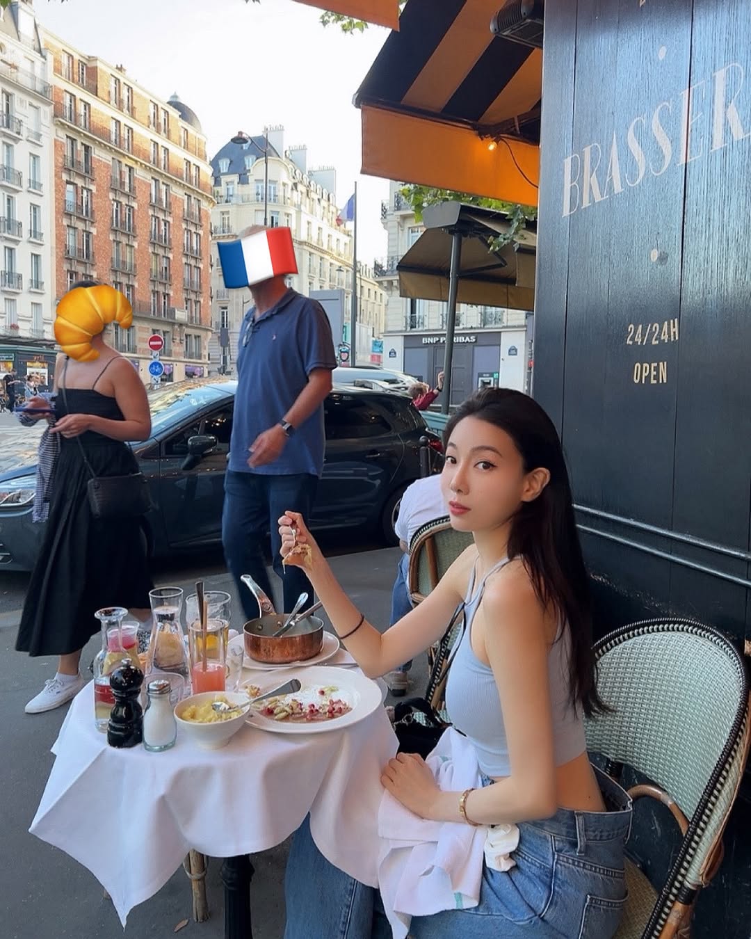 晚上9點多天還沒黑的巴黎🍽️ 
#paris