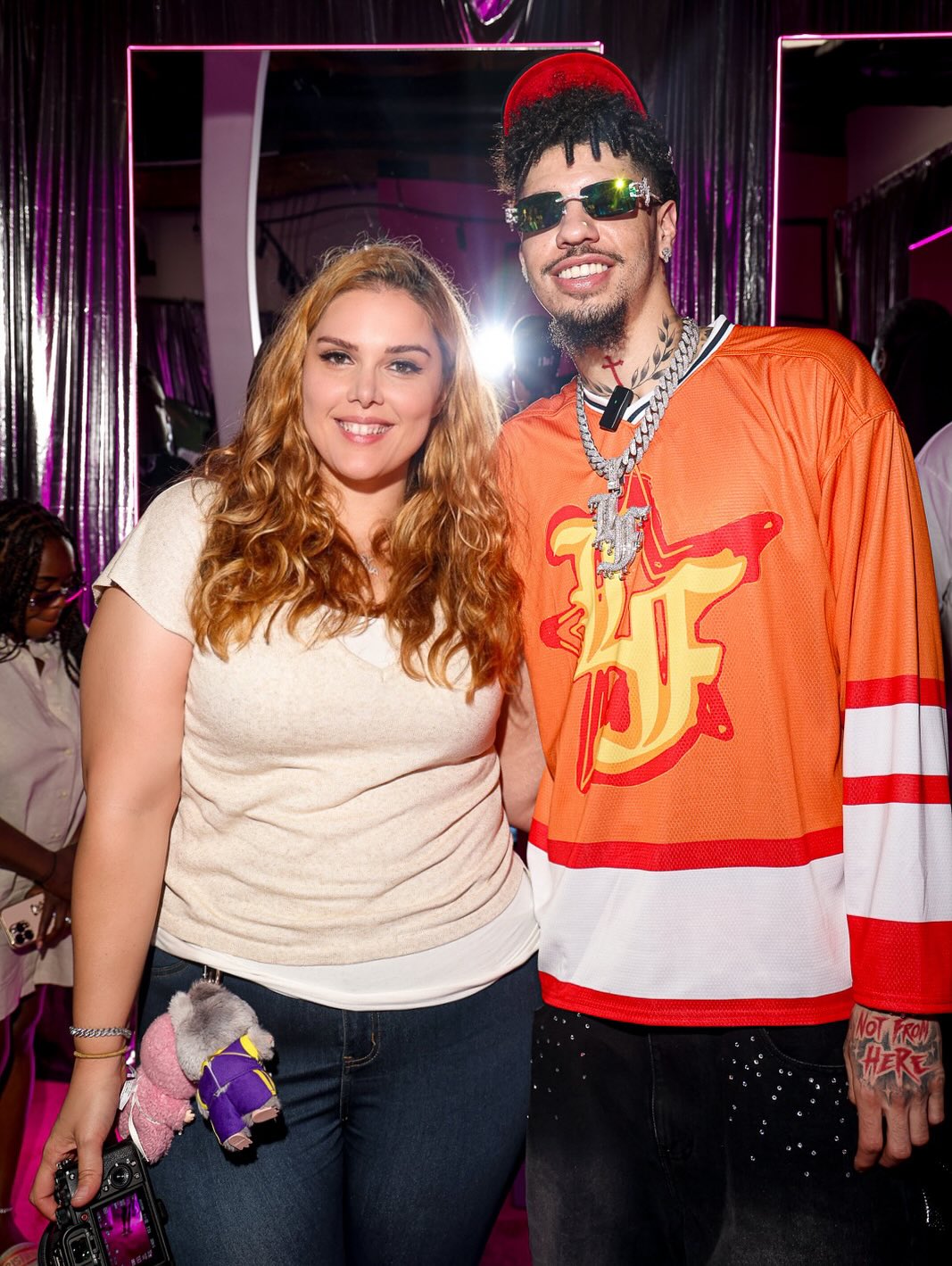 Told @melo i need a new pic of us (last one is from 2017!) so proud to see how far he’s come 🙏 Always been a great guy. Congrats on your new shoe!! MB.05 “World Tour” with @pumahoops @puma.usa at the @complex pop up. Thank you @creativenlb5 for the pics 🥹❤️