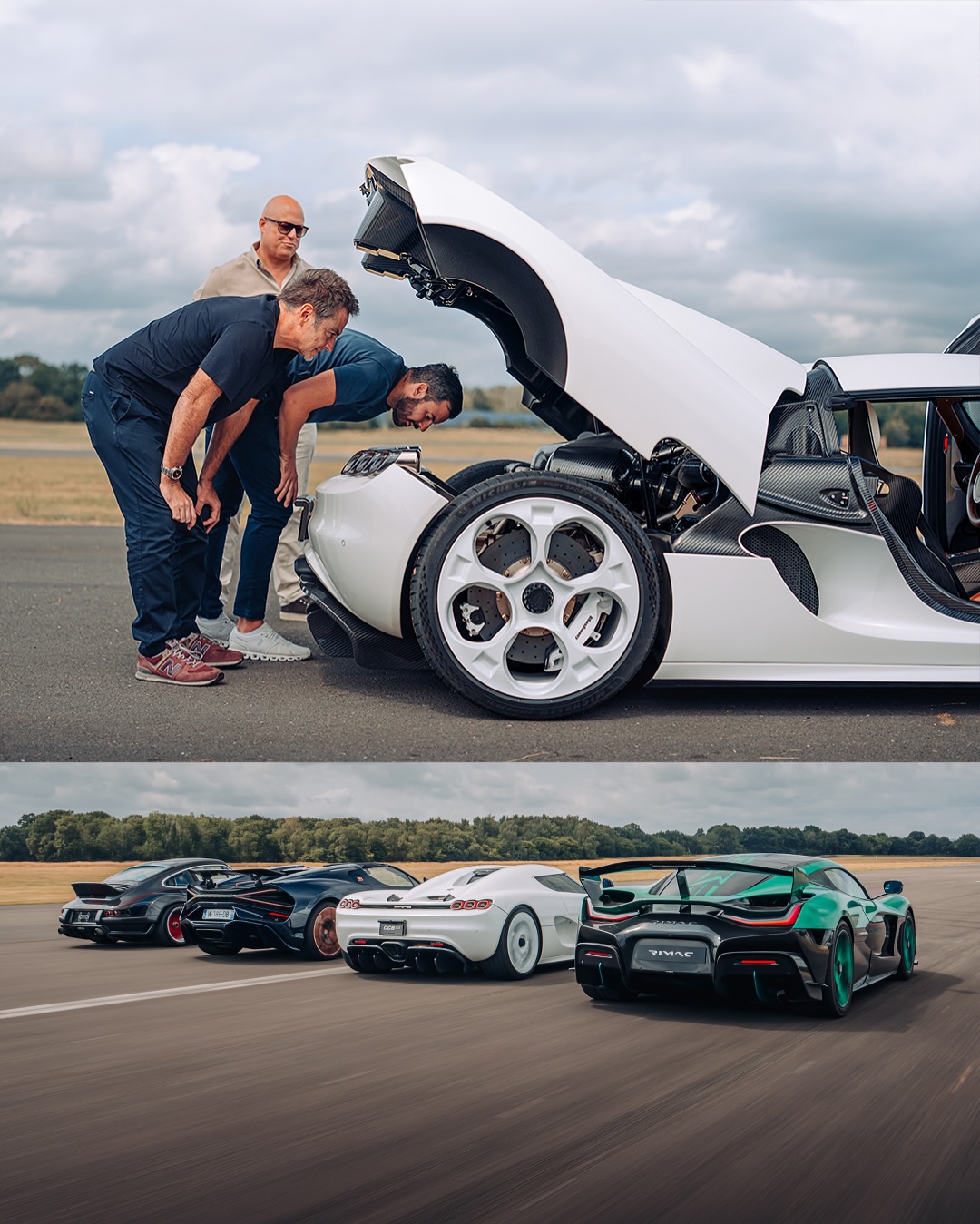 Three bosses, the Top Gear track, and the chance to sample each other’s wares. Who’s feeling brave?
 
Watch the full video tomorrow, 12th September, on YouTube
 
🚗 Koenigsegg CC850, Bugatti Mistral, Rimac Nevera R, Porsche 911 Reimagined by Singer
📸 @mark_riccioni_photo @tombarnesdotcom
📖 TG Mag Issue 400
📝 @olliekew
Featuring: @koenigsegg, @rimac_automobili, @bugatti & @singervehicledesign 
 
#Koenigsegg #Bugatti #Rimac #Singer #Hypercar #HypercarCEO