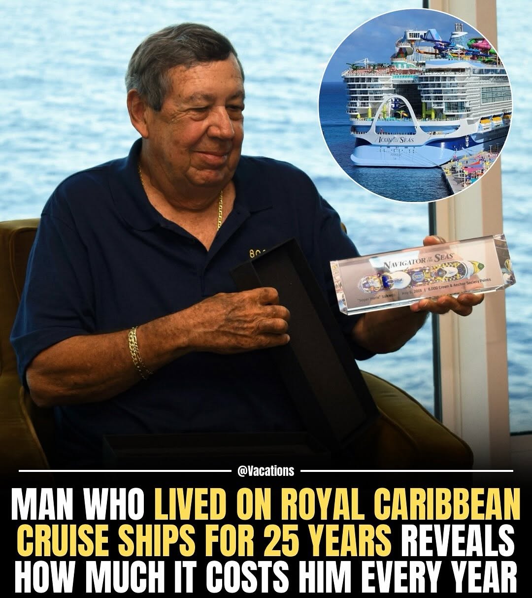 Mario Salcedo just hit his 1,000th voyage with Royal Caribbean.. A milestone more than two decades in the making. 😨🛳️

Known as “Super Mario” in cruise circles, he’s been living aboard Royal Caribbean ships almost continuously since 2000, stepping on land only a few days each year.. Except for a 15-month pause during Covid.

His milestone trip took place aboard the Explorer of the Seas, a 3,286-passenger ship that departed Miami on January 5 for an 11-night journey to Panama and the southern Caribbean.

Mario spends about $101,000 a year for a balcony cabin, funding his sea-based life through his investment management work. He devotes around five hours a day to business — and spends the rest simply enjoying the ocean. 🚢 

“It’s zero stress,” he says. “The best lifestyle I can find.”

#CruiseLife #RoyalCaribbean #SuperMario #TravelGoals #OceanLiving #CruiseAddict #Travel #Vacations