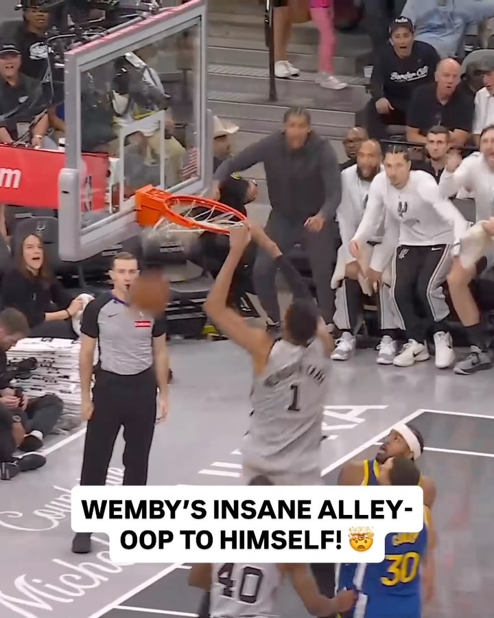 Continuing to amaze in new ways every night, relive all the angles of @wemby’s jaw-dropping alley-oop off the backboard to himself! 🎥 #PhantomCam
