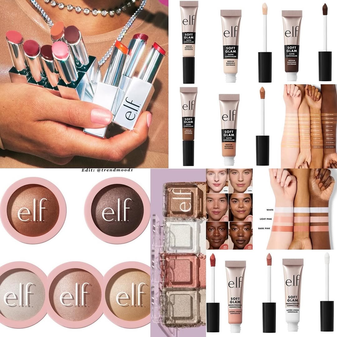 Revealed 🚨Oh wow! A lot of NEW! Products 😍✨ #elfcosmetics have been busy, working over time!! 

Includes:
✨Soft Glam Satin Concealer
Lightweight, hydrating, brightens dark circles, conceals redness and blurs imperfections with medium, buildable coverage and a creamy satin finish,prevents caking, creasing and fading. In 36 colors
✨Soft Glam Brightening Corrector
Lightweight, long-lasting, creamy color corrector blends beautifully under Concealer to reduce the appearance of dark circles, brighten blemishes, and even out skin tone, in 3 shades: dark pink, light pink, and white 
✨Halo Glow Silky Powder Highlighter
Ultra-silky powder that blends seamlessly into the skin for a radiant, natural glow, for a smooth, silky finish and a “lit-from-within” look that lasts all day. In 5 shades 
✨Glow Reviver Slipstick
Shine of lip oil meets the color intensity of a lipstick, enriched with nourishing ingredients, medium-strength, buildable color and a soft, natural shine. In 10 shades 

*Coming Soon on their website and all retailers 

✨Fine As Fleck Glitter Eyeshadow
A sheer, glittery eyeshadow topper packed with microfine glitter particles that can be worn alone or layered over eyeshadow for a long-lasting shine.
Hypebiscus / Certified Platinum / Tan-talize / So Metal 

Available Now! ➡️ LINK in BIO 

What’s on your list? 😍🙌🏼✨XO #TRENDMOOD #newmakeup #beautynews #lipbalmaddict Thank u for the update: @makeup_deity 
https://bit.ly/4imUMey