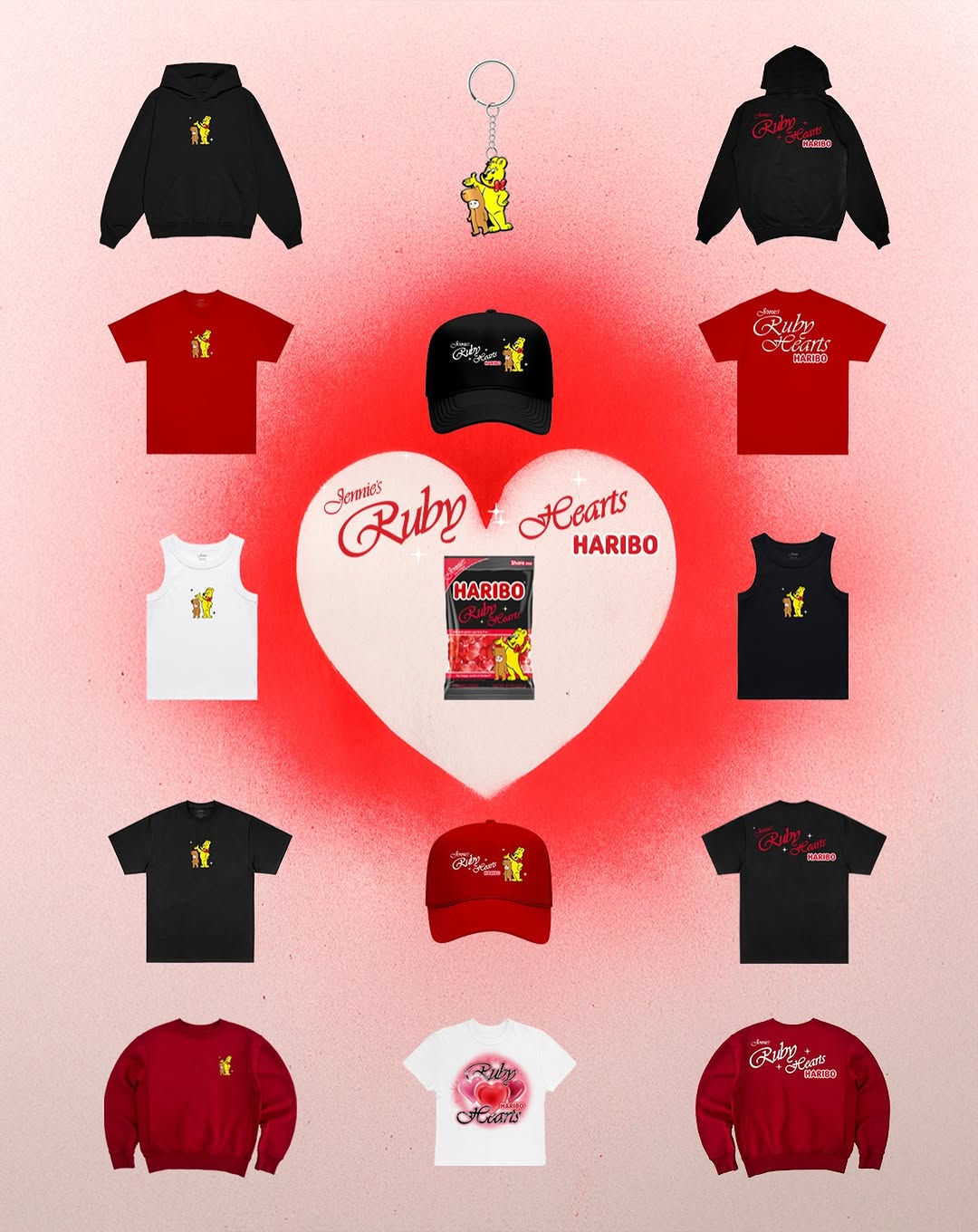 The limited JENNIE x Haribo Collection is now live ♥️🧸

🔗https://lnk.to/JennieRuby

#JENNIE #제니 #JENNIExHARIBO #OA