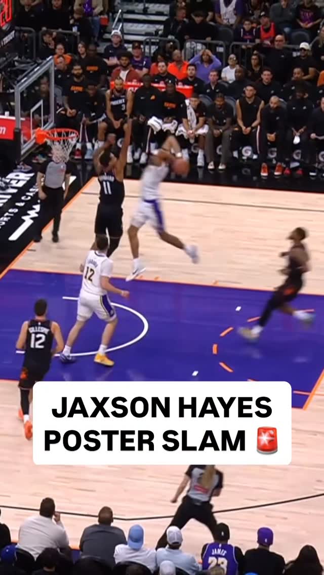 @jaxsonhayes throws down the MONSTROUS poster slam! 💪💥 LAL/PHX • NBA League Pass • <link in bio>