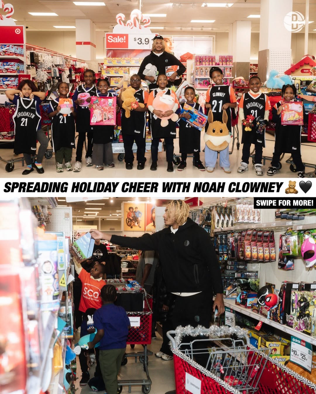 Noah making the holiday spirits bright! ♥️🎁

@noahclowney and @ticketmaster surprised local kids from SCO Family of Services with a festive shopping spree!