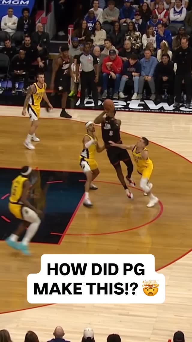 @ygtrece somehow gets this incredible circus shot to fall, plus the foul! 😳 IND/PHI • NBA League Pass • <link in bio>