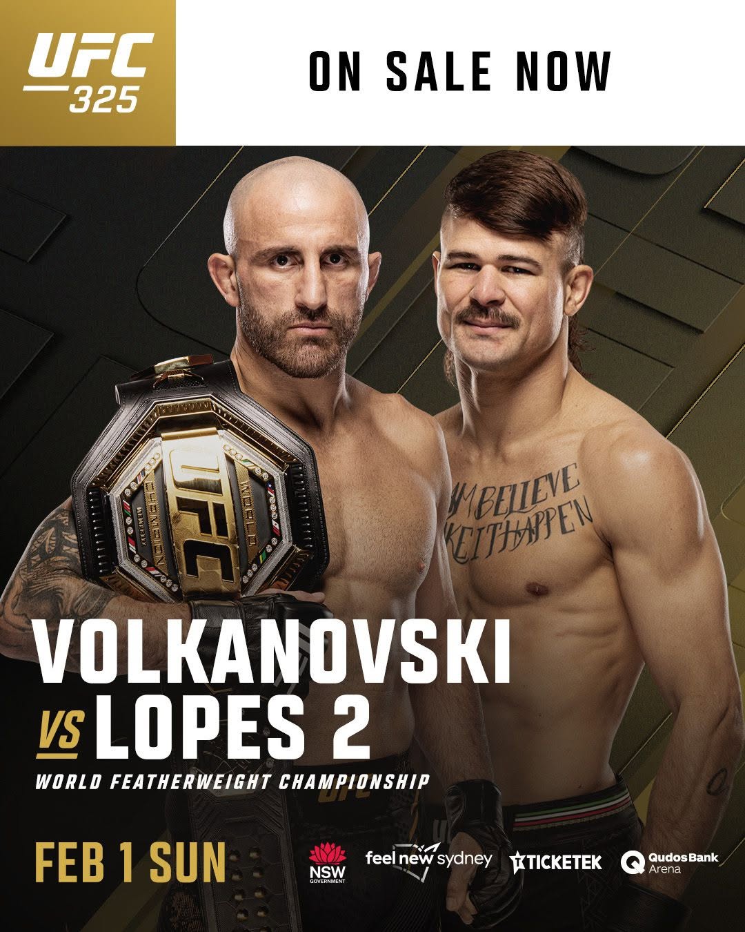 Snap up those seats before they’re gone! ⁣
⁣
#UFC325 tickets are on sale RIGHT NOW⁣
⁣
🎟️ Order now at link in bio | #FeelNewSydney #ILoveSydney