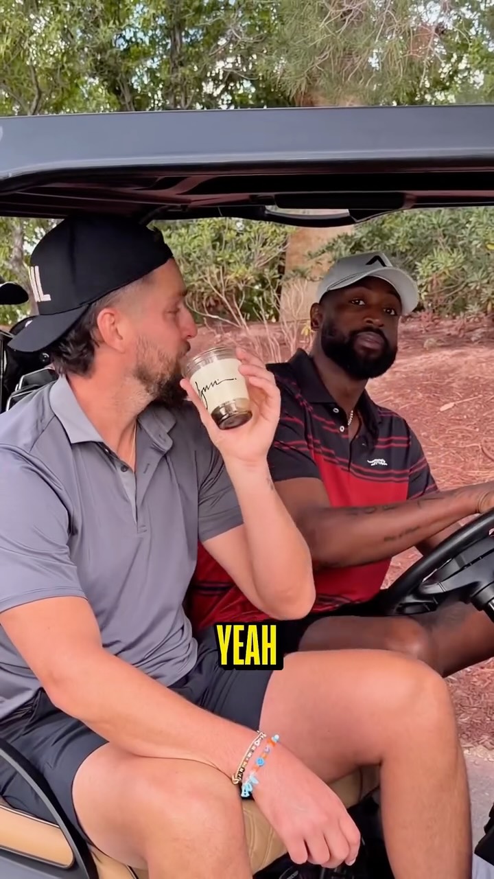 Pure comedy 😂 Follow along with @dwyanewade & @chandlerparsons on the course at the NBA Tees & Threes Golf Tournament!