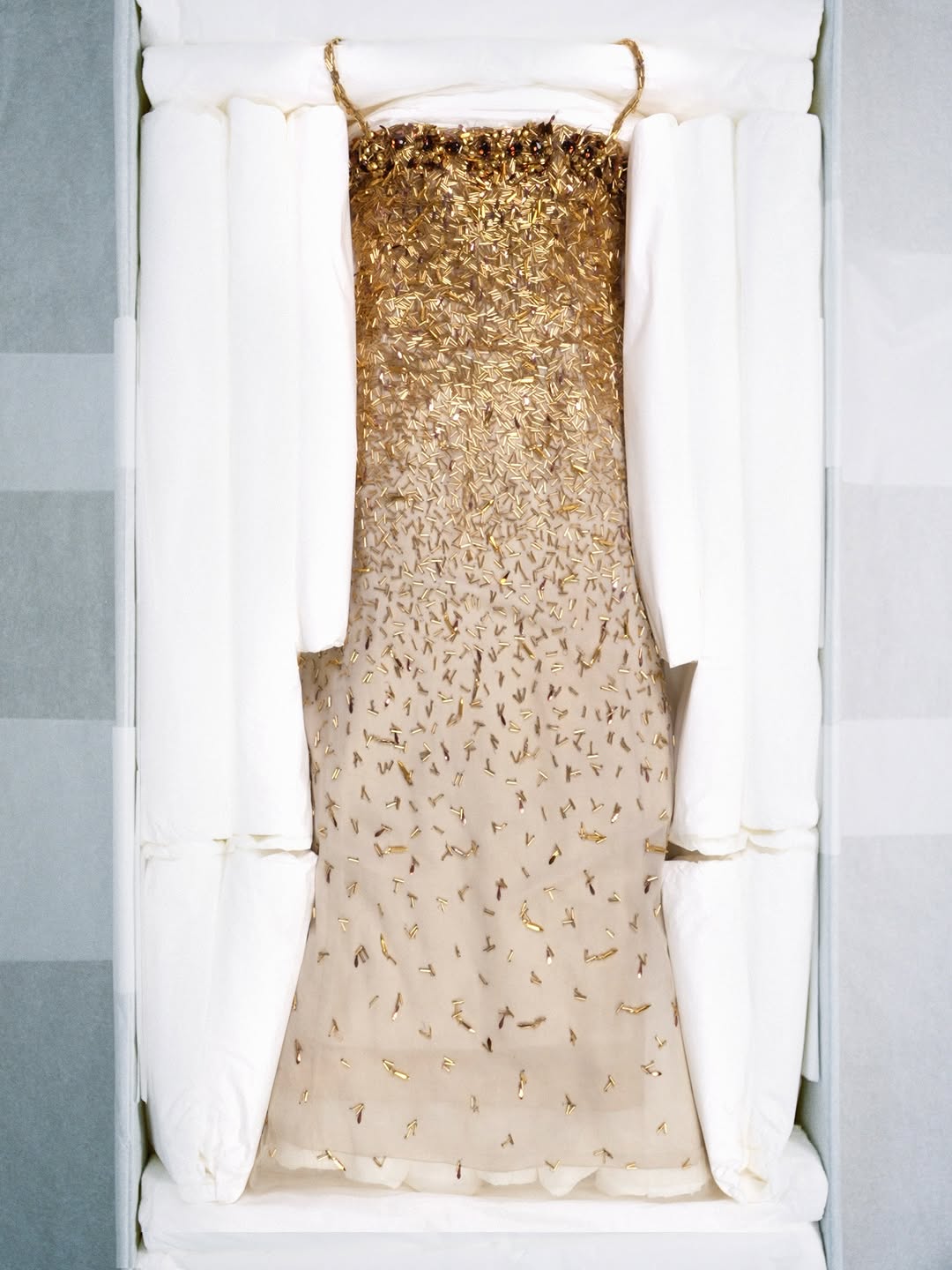 Travelling through Christmases past in the Dior archives
 
1.	Christian Dior by Marc Bohan, Nuit de Noël, Haute Couture Autumn-Winter 1963
2.	Detail of Soirée de réveillon, Christian Dior London, Autumn-Winter 1955
3.	Baby Dior scarf, circa 1967
4.	Page from the collection chart of Haute Couture Autumn-Winter 1955, Y line (with the Soirée de Noël design)
5.	Soirée de réveillon, Christian Dior London, Autumn-Winter 1955
 
© Dior Heritage Collection, Paris, All rights reserved