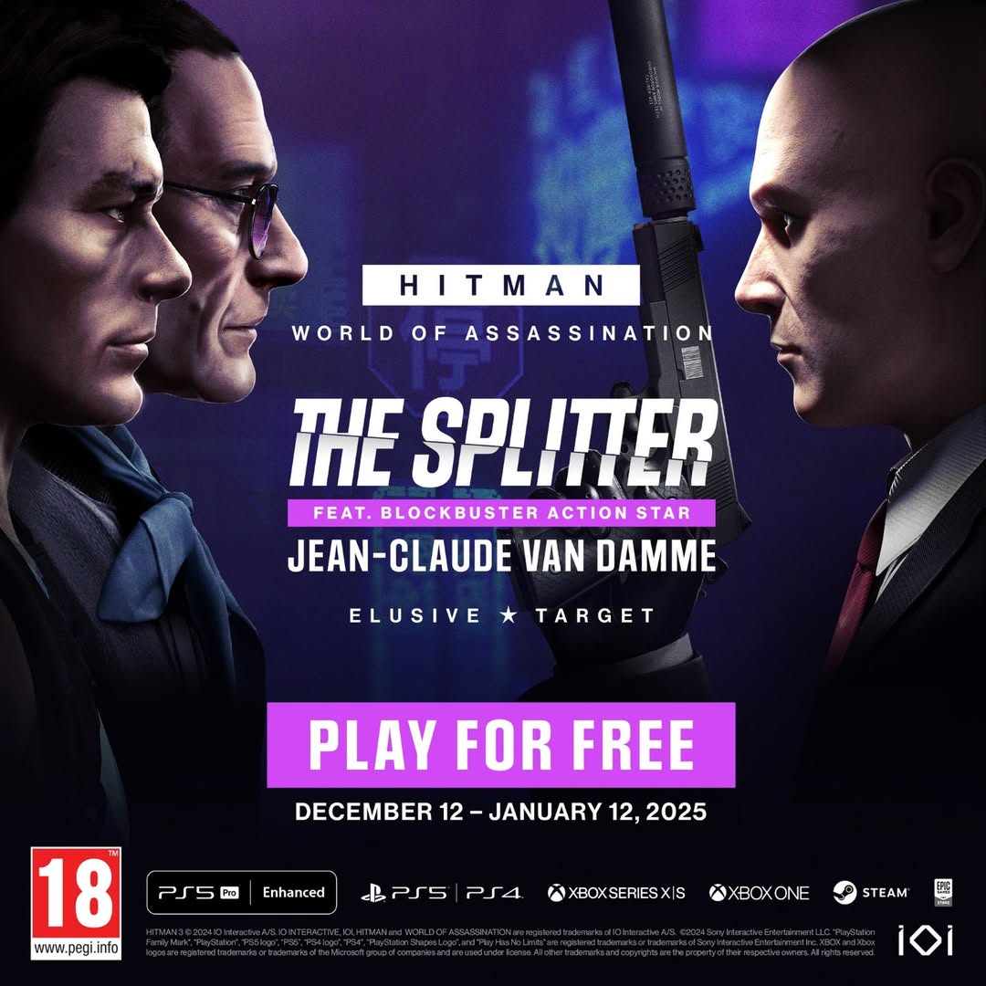 From the big screen to HITMAN World of Assassination – I am 'The Splitter.' An elusive target with moves sharper than your best tactics. Think you can take me down? Prove it. Play for FREE starting December 12th @hitman_official
#HITMAN #TheSplitter #JCVD #ActionHero #Legend #Ad