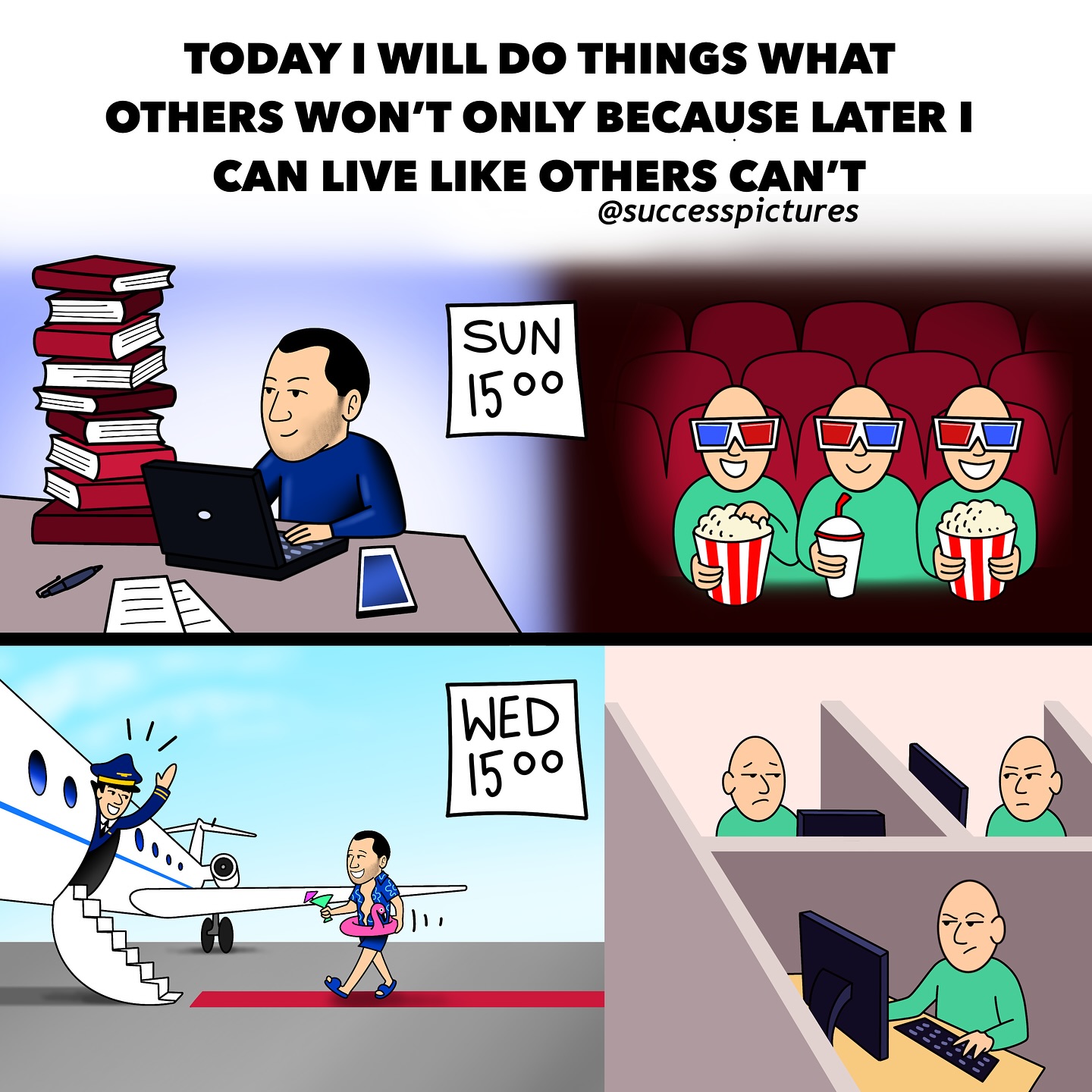 ⠀⠀⠀⠀⠀⠀⠀⠀⠀
-
TODAY I WILL DO THINGS WHAT OTHERS WON’T ONLY BECAUSE LATER I CAN LIVE LIKE OTHERS CAN’T
-
This picture is the original creation of the @successpictures BlueMan team.
-
Creating and sharing pictures to spread life-changing AHA moments. BlueMan takes only one minute of your attention daily, but does everything for it to be the most life-changing minute of your day.
-
✅| Feel free to use and/or translate our content.
✅| So that we could like and thank you for sharing our pictures, either tag or mention us.
✅| Please respect the work of our team and do not replace the main character BlueMan with your own character nor copy our idea for a remake.
⛔| We are not doing any promotions or shoutouts.
-
-
-
-
-
#SuccessPictures #BlueManFamily #1picture1000words #BlueMan #BlueManVibes #BlueManWisdom #BeBlueMan #IamBlueMan #BlueManDaily #BlueManQuote #BlueManInAction #JoinTheBlueMan #ThinkLikeBlueMan #BlueManEffect #SuccessByBlueMan #BlueManMonday #hustle #sacrifice #liveyourdreams #liveyourlife
