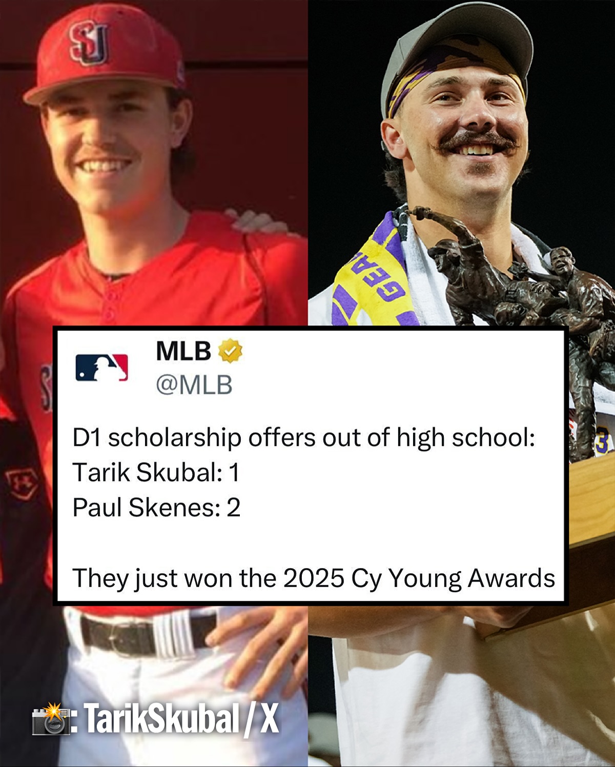 From unwanted to top of the baseball pitching world

A journey of hard work for Tarik Skubal and Paul Skenes 👏