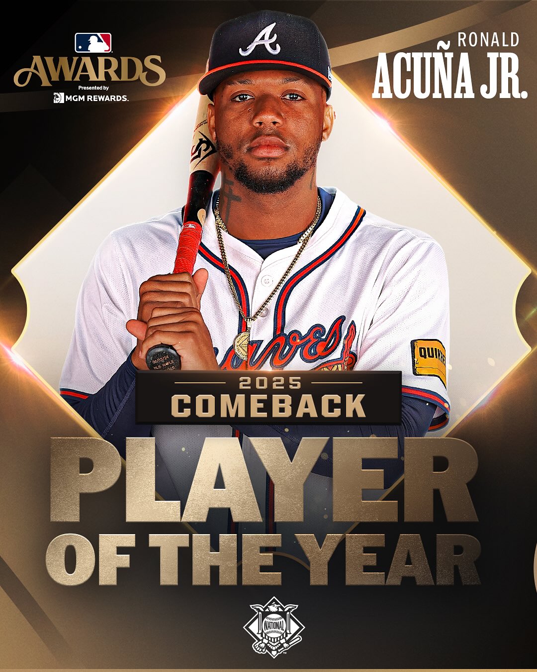 Ronald Acuña Jr. and Jacob deGrom are your 2025 Comeback Players of the Year! 👏