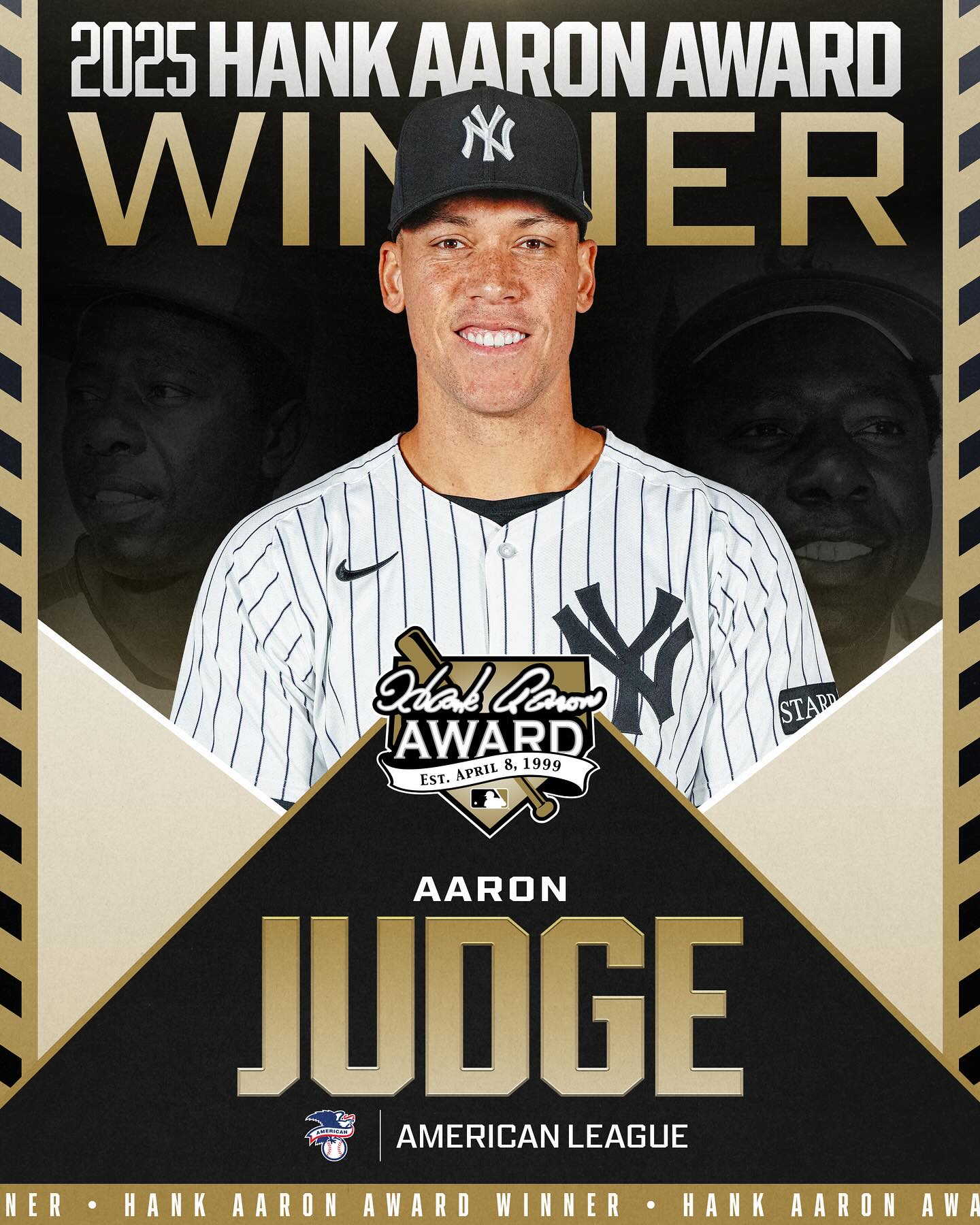 Aaron Judge and Shohei Ohtani are your 2025 AL & NL Hank Aaron Award recipients!