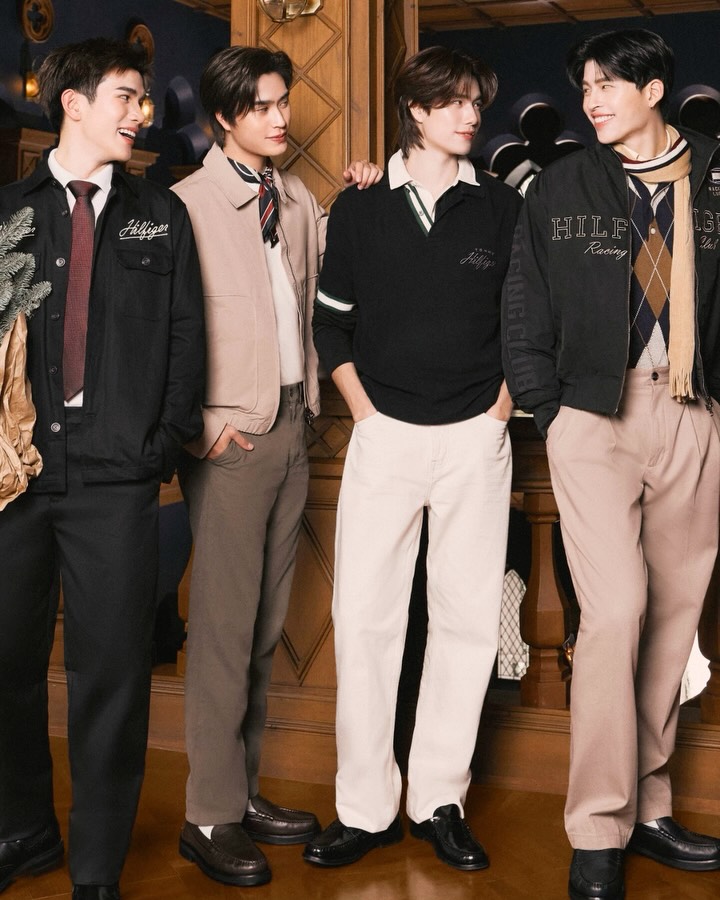 @ppnaravit, @phuwintang, @gemini_nt, and @fourth.ig are bringing classic charm to the season with their timeless looks and bold energy