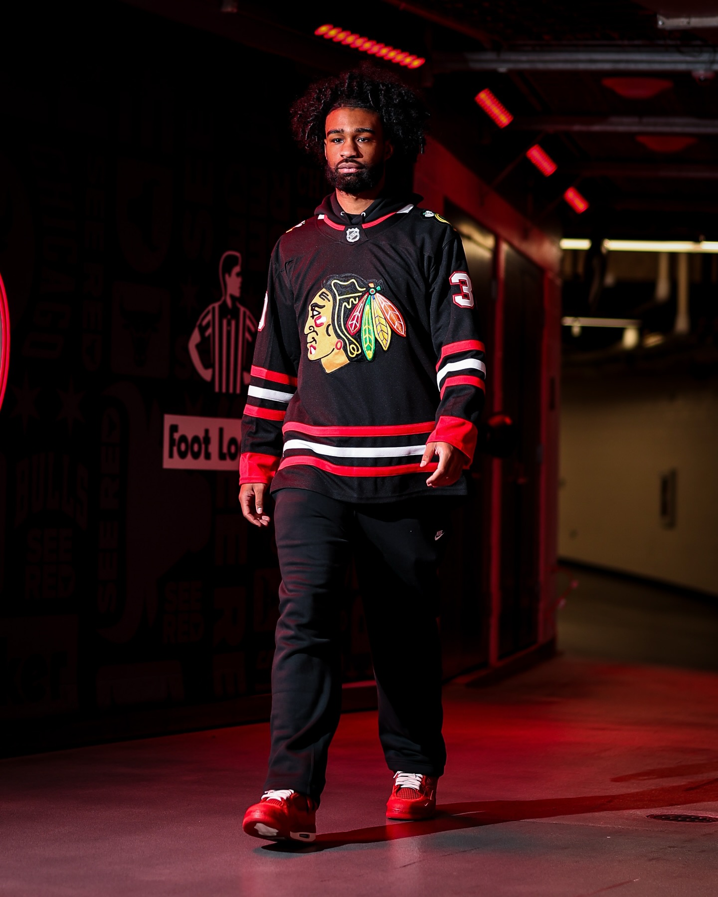 Coby & Kev pulled up in the new @nhlblackhawks alternate jersey 🔥