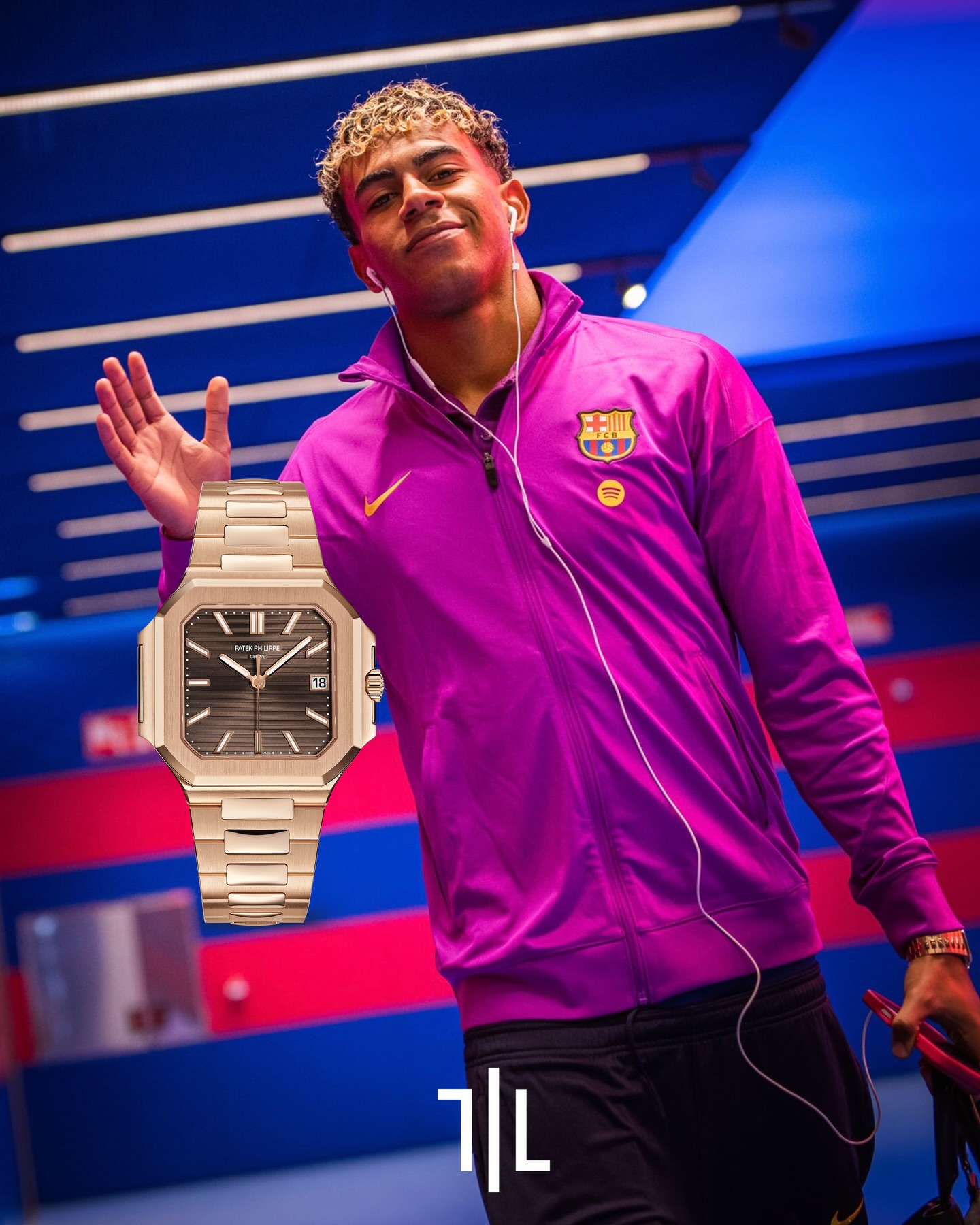 Lamine Yamal arrived at today’s La Liga match wearing the new @patekphilippe Cubitus 7128/1R in 18k rose gold. Defined by its sleek rectangular case, integrated bracelet, and refined minimalist dial, the Cubitus marks Patek’s bold return to modern geometric design. #PatekPhilippe

Patek Philippe Cubitus 7128/1R (Rose Gold)
Retail price: $92,469
Market price: ~$155,000

Photo: @fcbarcelona
