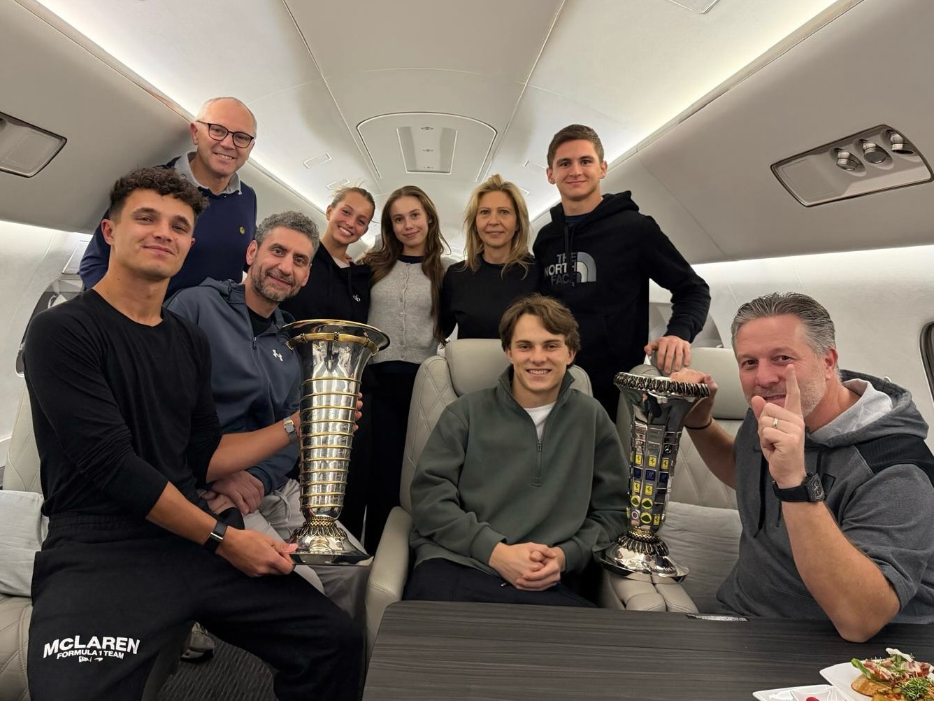 Plane journey home with a little extra luggage 🏆😉

Thanks @fia.official for a great evening! 

#McLaren