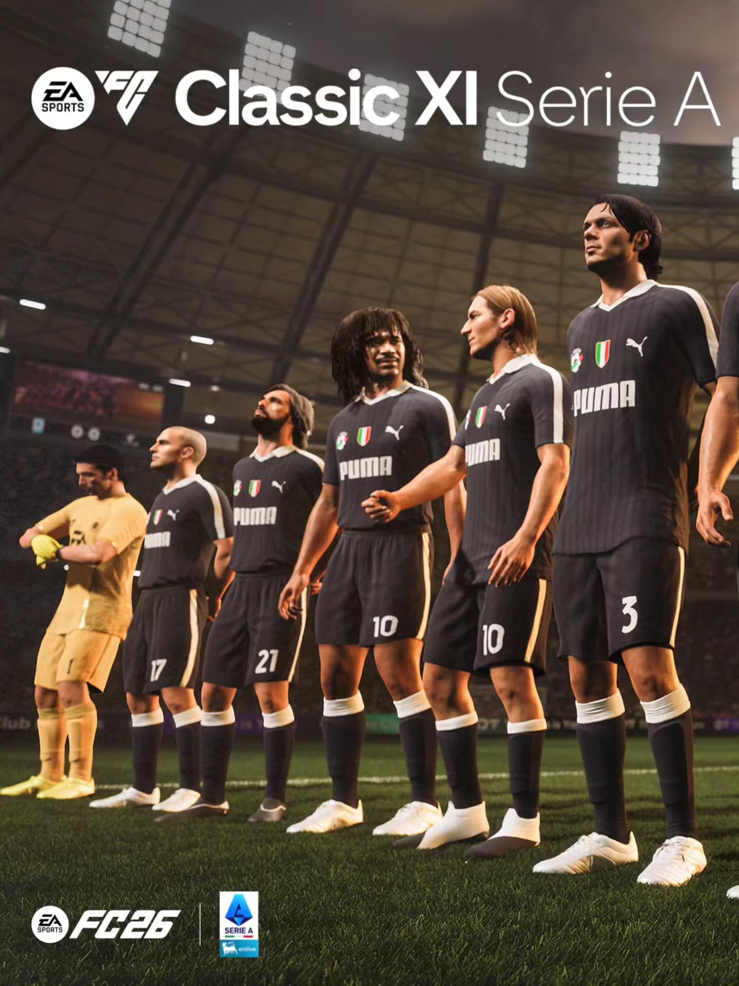 Stacked with talent and artistry from across the generations.

Play as the @seriea Classic XI, available now in #FC26. Link in bio.