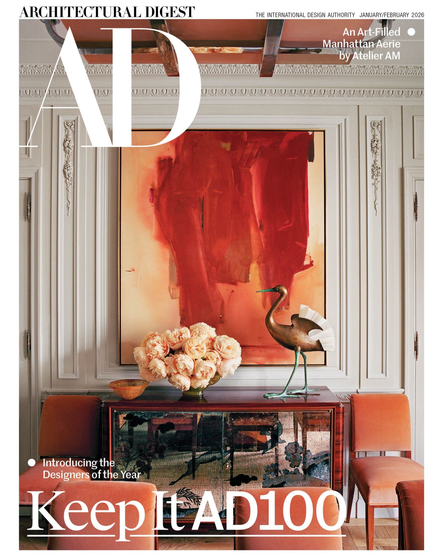 For one cover story of our #AD100 issue, #AD100 firm @atelier_am_inc’s Alexandra and Michael Misczynski crafted a quietly glamorous home in one of New York City's most storied buildings. The pair created an elegant atmosphere by masterfully curating luxe materials and pieces with provenance to match the historic Art Deco apartment.

Tour the Manhattan home at the link in bio. Photography @francoishalard; words@michaelboodro