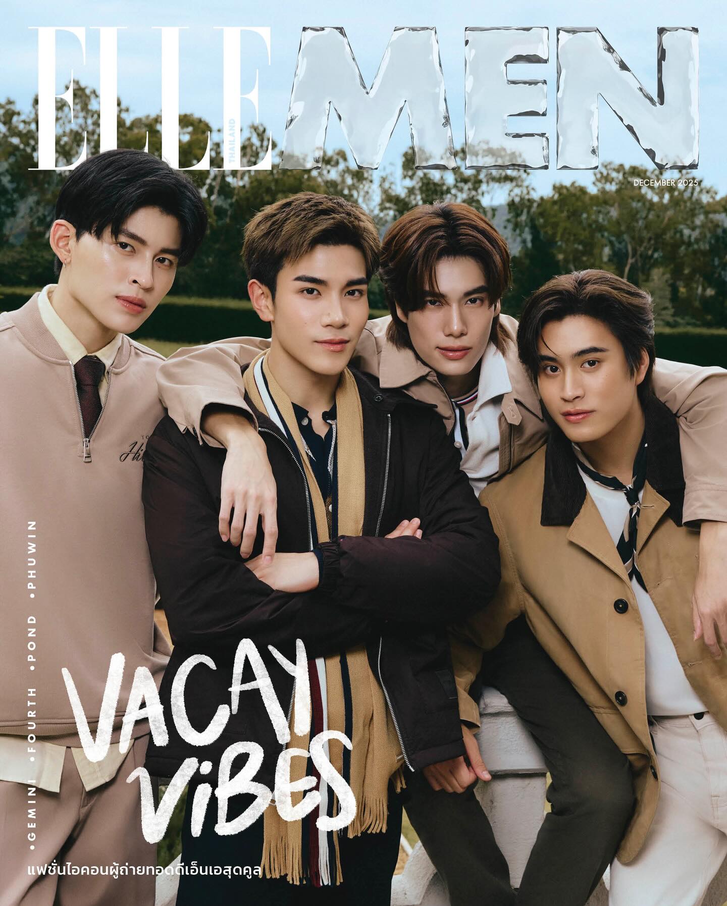 ELLE MEN Thailand December issue : Pond, Phuwin, Gemini, Fourth wearing Tommy Hilfiger Holiday 2025 🧑‍🎄🎄❄️

Photographer: Waroon Kieattisin
Fashion Editor: Ratchakrit Chalermsan
Makeup: Sutipat Pinchum, Torranit Jirasirikan, Ekasit Srisamuth
Hair: Kongkiat Krissakree, Sirasit Sirikarin

#ELLEMENThailand
#ELLEMENXPondPhuwinGeminiFourth #TommyHilfiger
#ELLEMENDecember