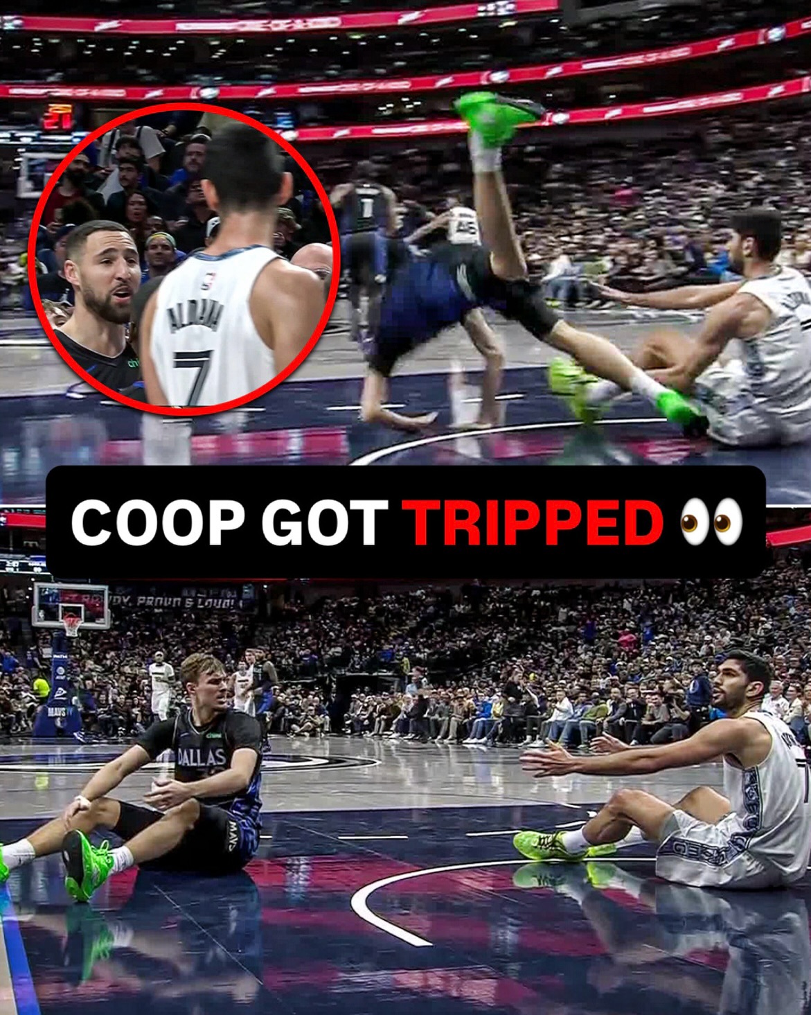 Cooper Flagg was upset after being tripped by Santi Aldama.

Klay had something to say to Aldama for his rook after the play.