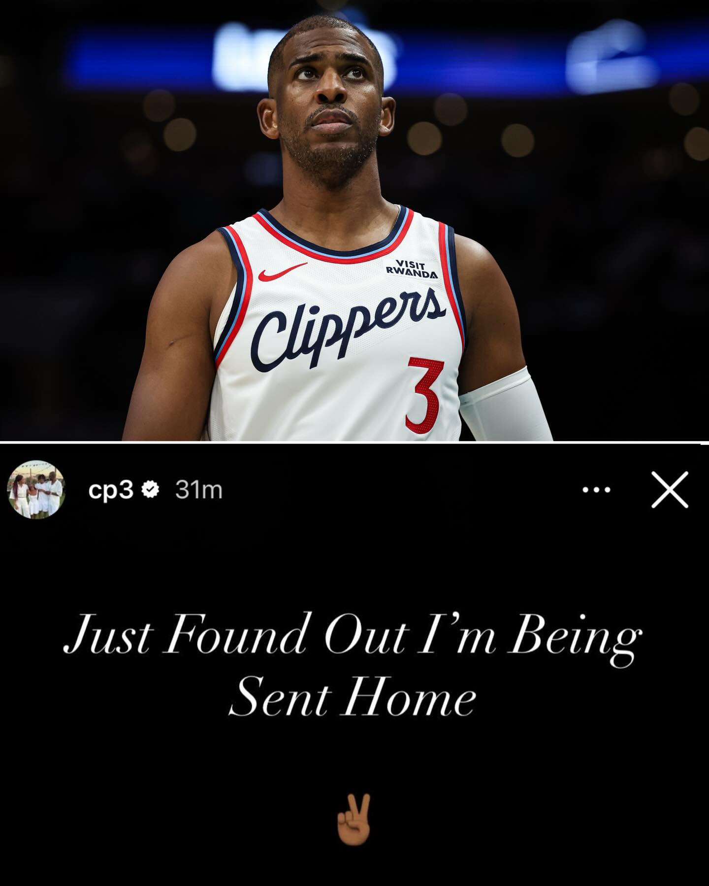 BREAKING: Clippers have informed Chris Paul that he is being sent home, per @chrisbhaynesnba 

😳

(via @cp3)