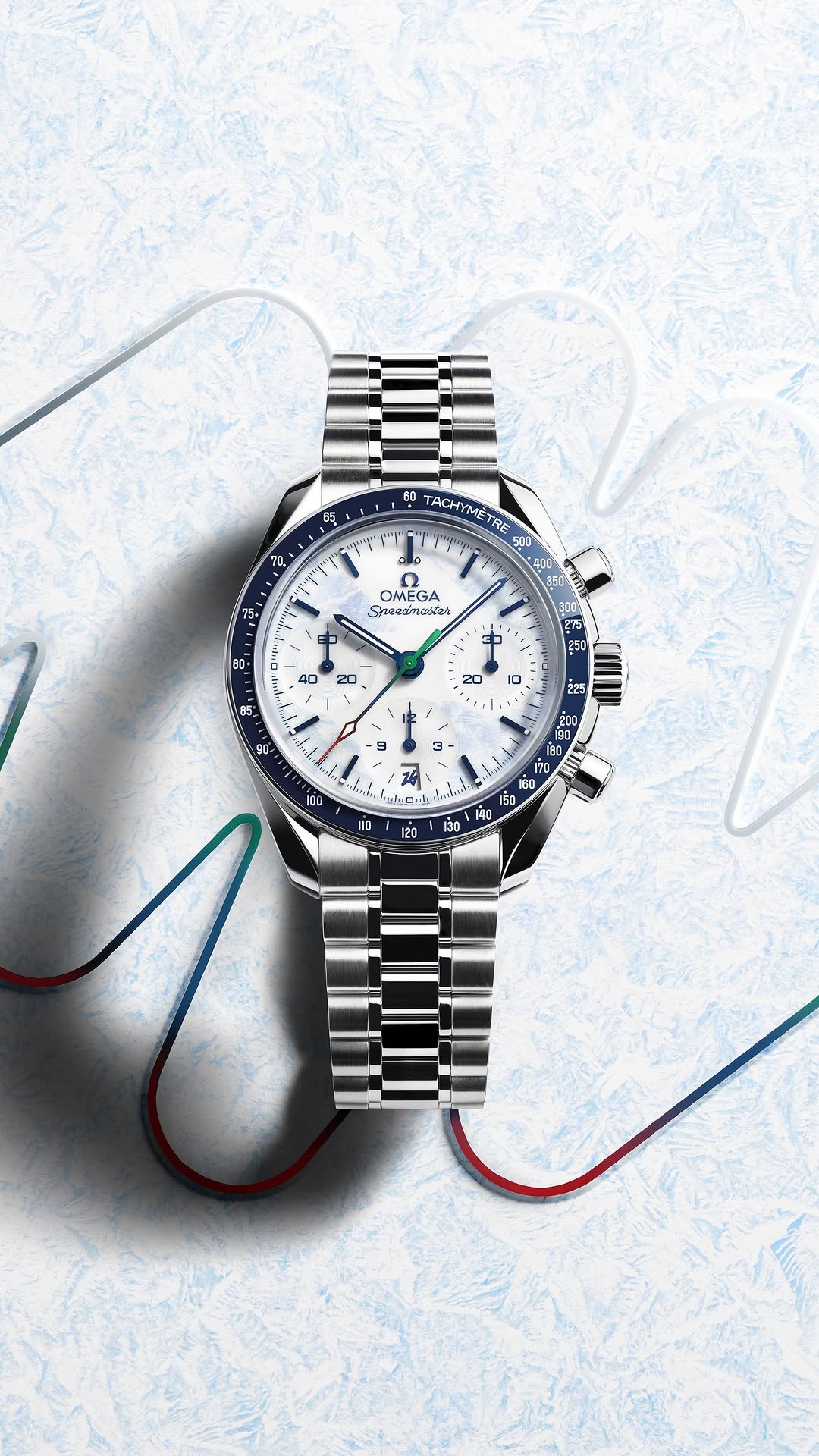 Get set, because the Paralympic Winter Games are just 100 days away. Our new Speedmaster 38 mm ignites the countdown with a design inspired by the Milano Cortina 2026 emblem, including a gradient central seconds hand in red, blue, and green. See more at the link in bio.

#OMEGA
#MilanoCortina2026
@Paralympics
@MilanoCortina2026