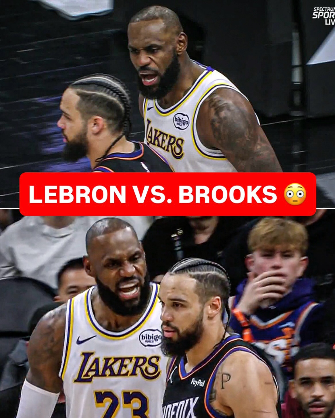 LEBRON AND DILLON BROOKS GETTING PHYSICAL 🍿