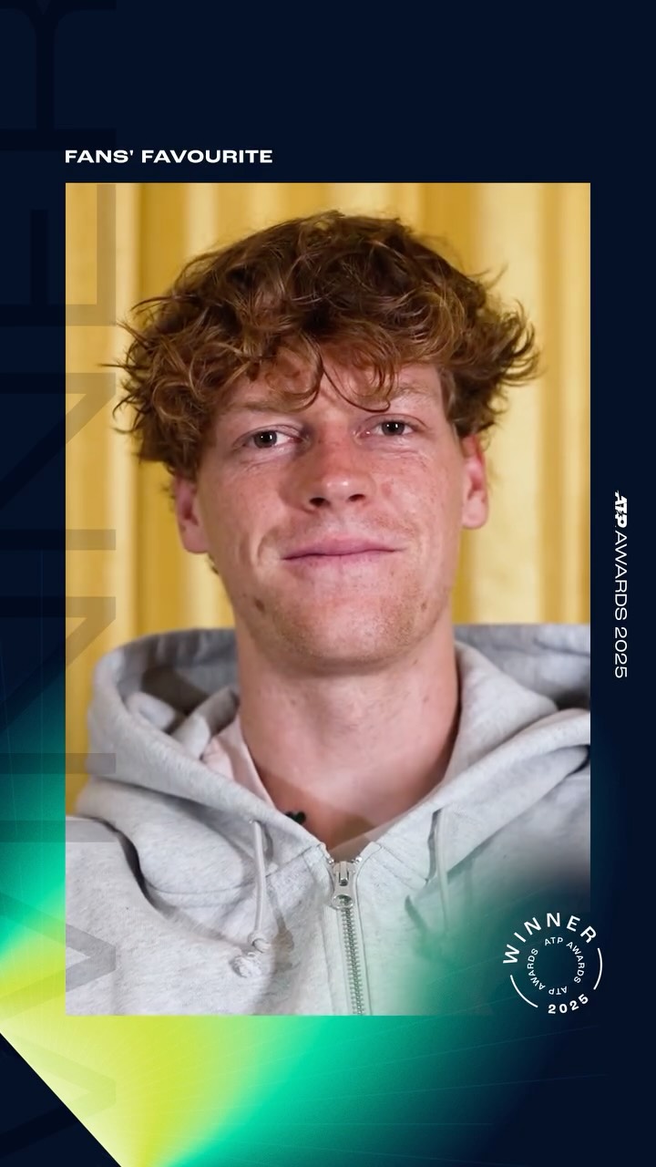 Your 2025 fan's favourite has a message for you 🫶 @janniksin 

#tennis #atptour #atpawards #janniksinner