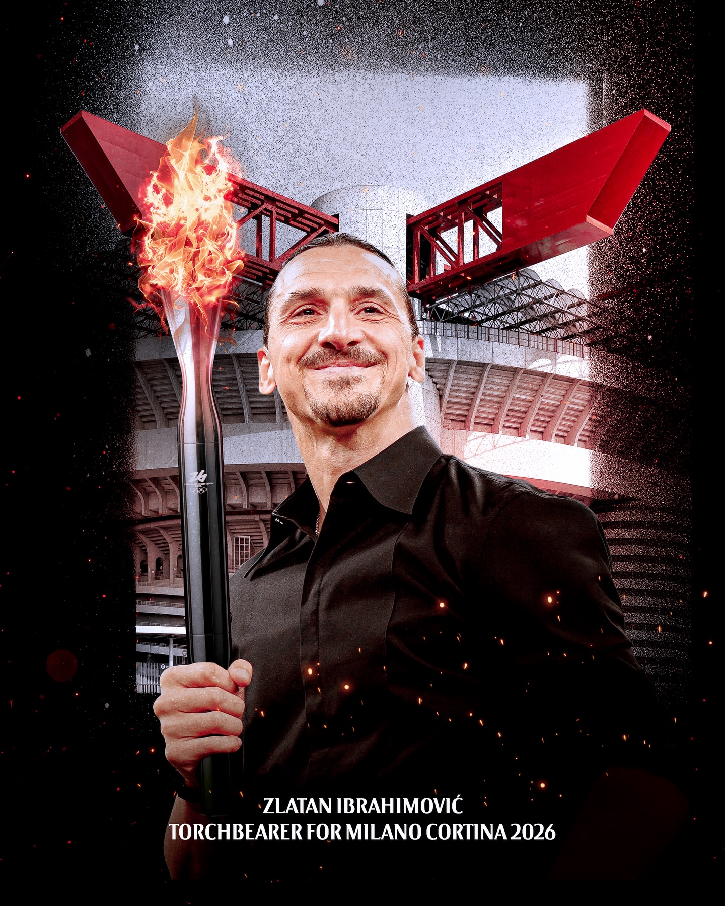The flame meets the fire: Zlatan is officially a torchbearer for the #MilanoCortina2026 Olympics 🔥