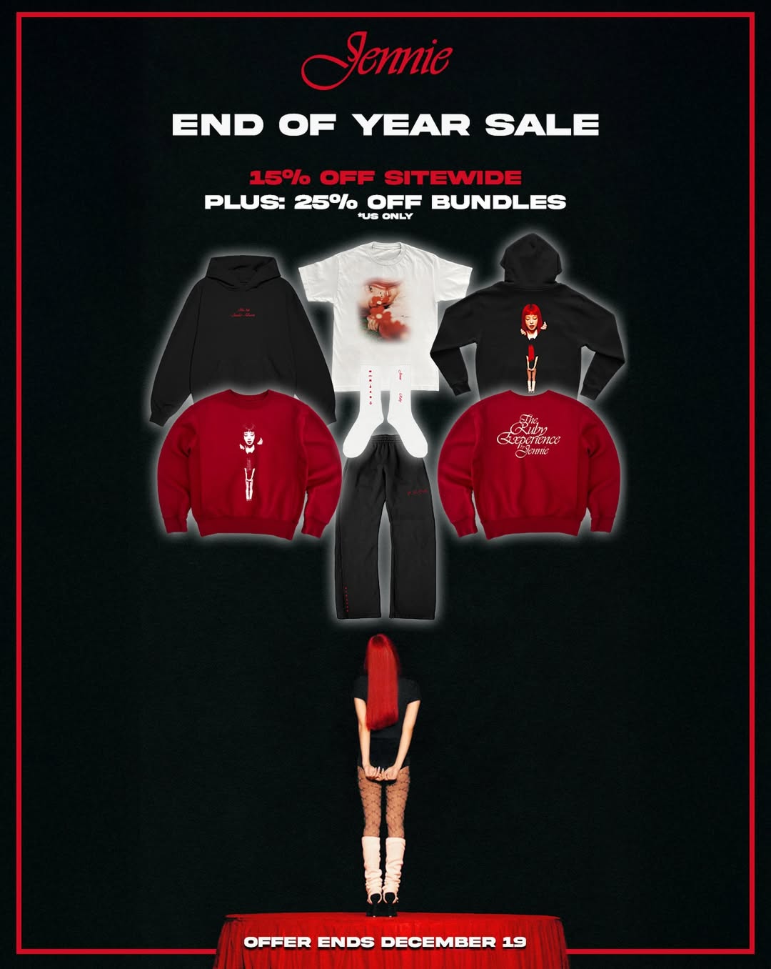 The END OF YEAR SALE is here✨

🔗https://lnk.to/JennieRuby

#JENNIE #제니 #Ruby #OA