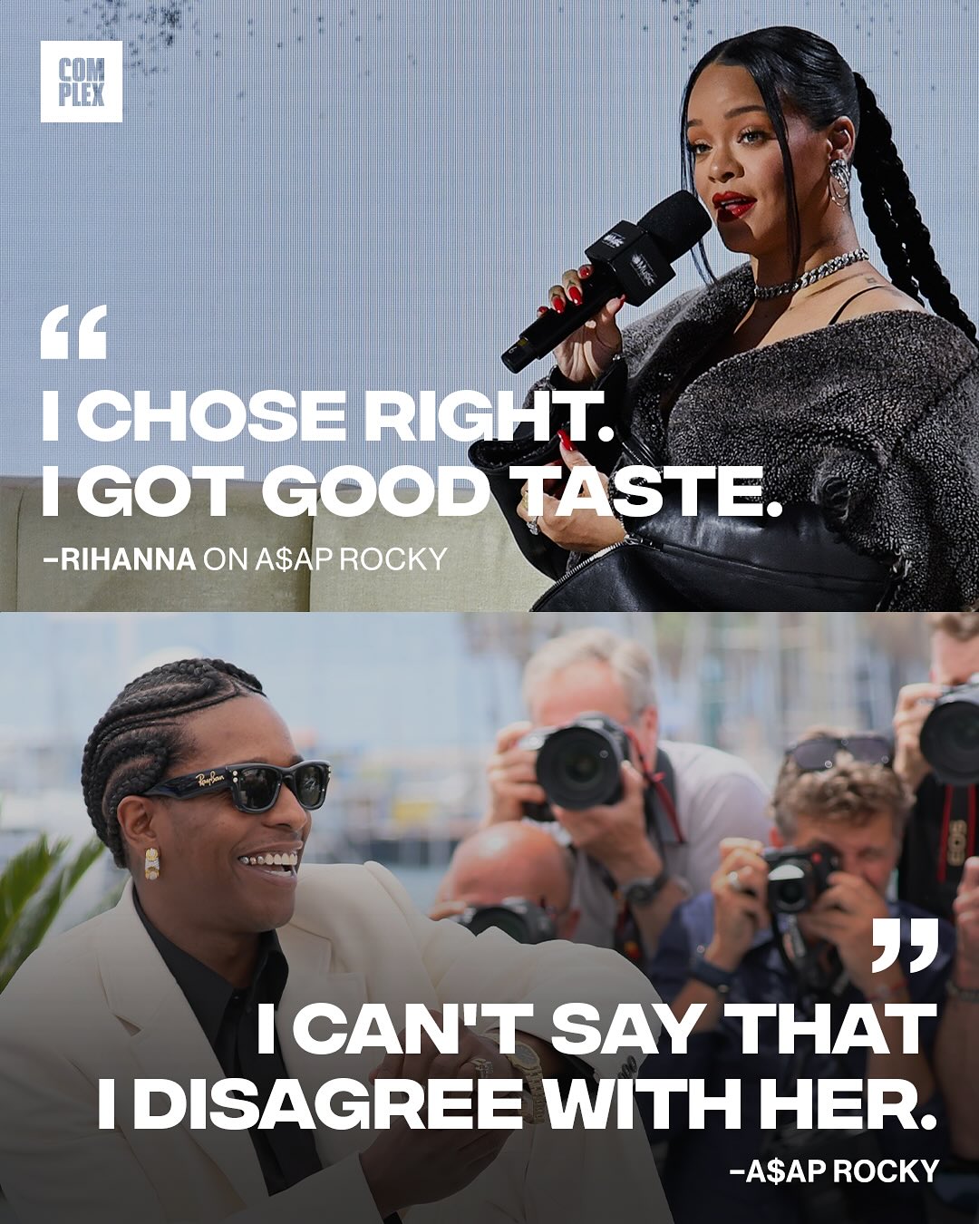 The duo that just makes sense 🥹❤️

In an interview with AP News, Rihanna was asked how proud she is of A$AP Rocky, which led her to speak proudly about him and say “I chose right.” A$AP Rocky responded, “I can’t say that I disagree with her.”

(via @apnews )