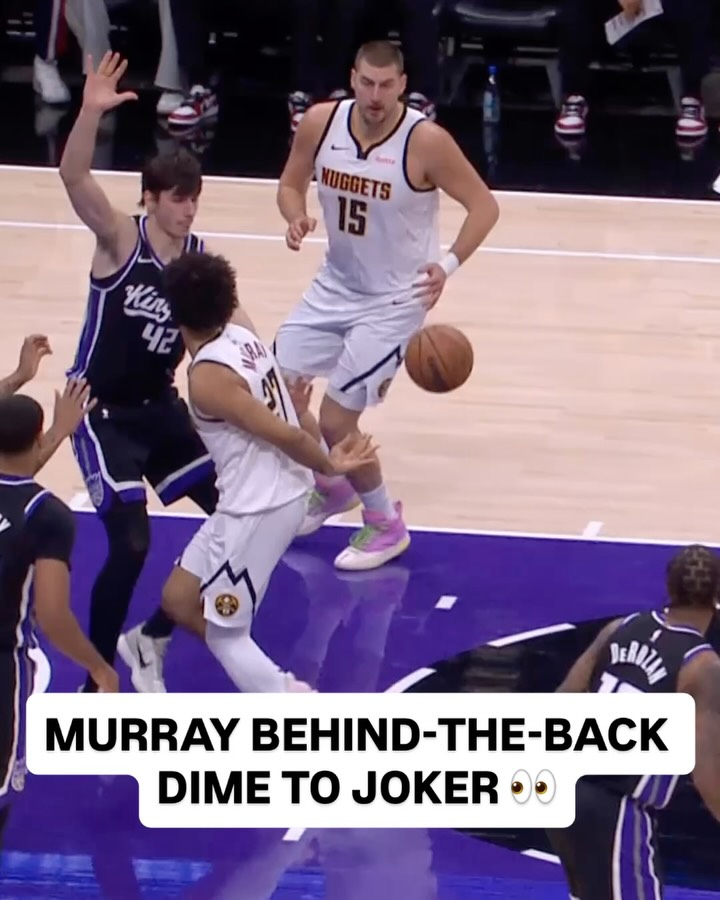 @jmglitxh27 drops a SLICK behind-the-back dime to Jokić for the finish! 🔥 DEN/SAC • NBA League Pass • <link in bio>