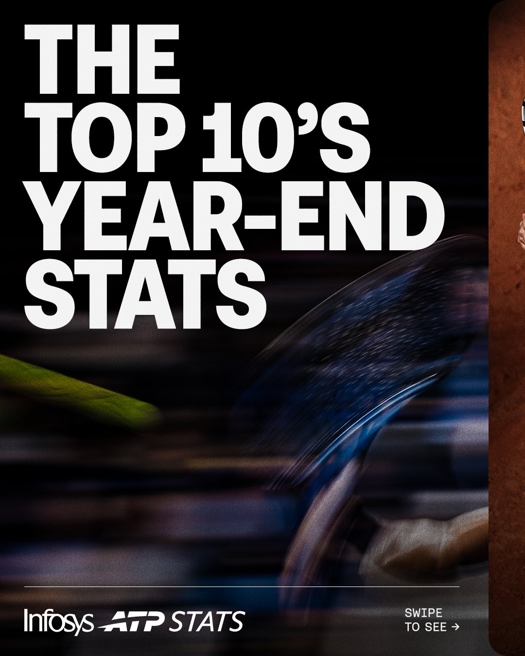 The numbers are in 📈   This is where the year-end Top 10 players delivered... 🔥   #InfosysStats | #MoreATPWithInfosys | #partner