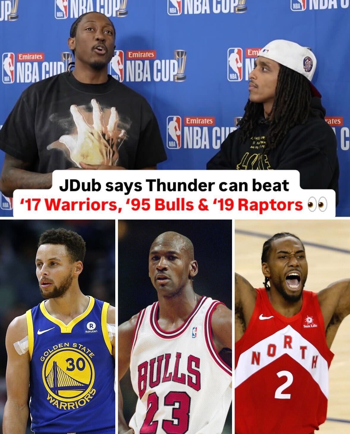 Jalen Williams thinks this Thunder team can beat these squads 👀 (via @nba, @callmeagentzero)

Do you agree? 🤔