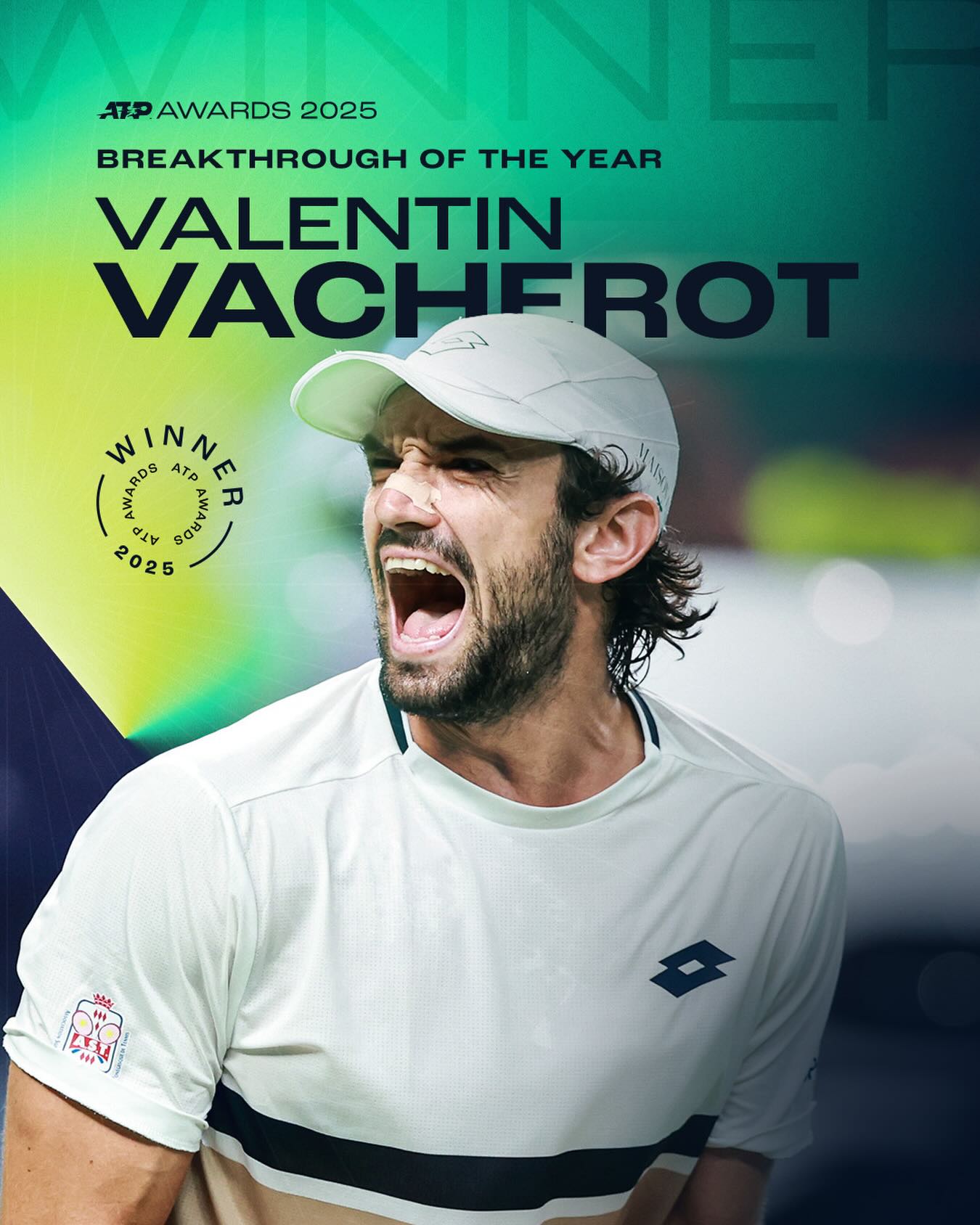 Drumroll please… 🥁

Introducing your breakthrough player of the year, @valvacherot 🤩 as voted by members of the No.1 club 🥇

#ATPAwards