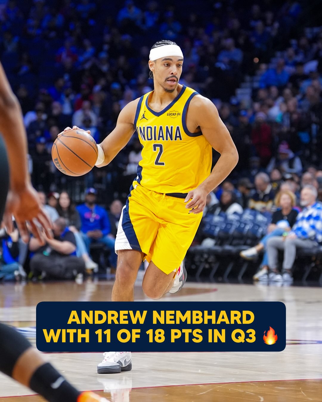 @andrew.nembhard after three: 18 PTS, 7 AST, 5 REB & 1 STL 😤