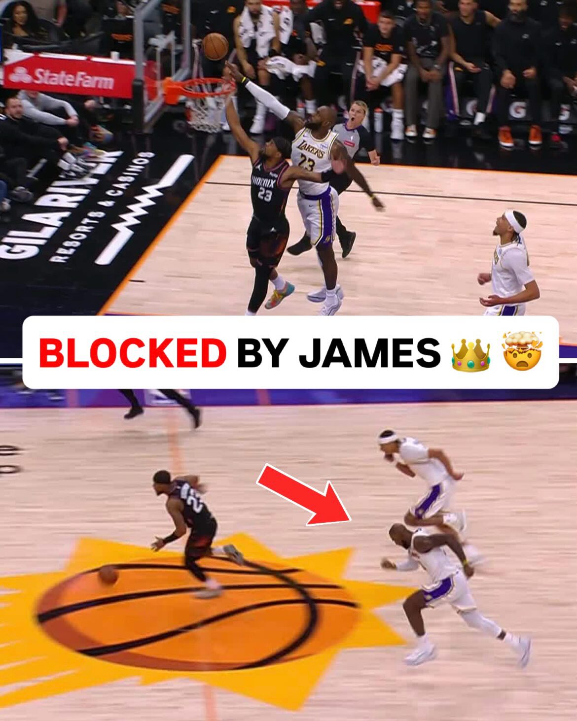 LEBRON CHASEDOWN BLOCK IN YEAR 23 😤🔥