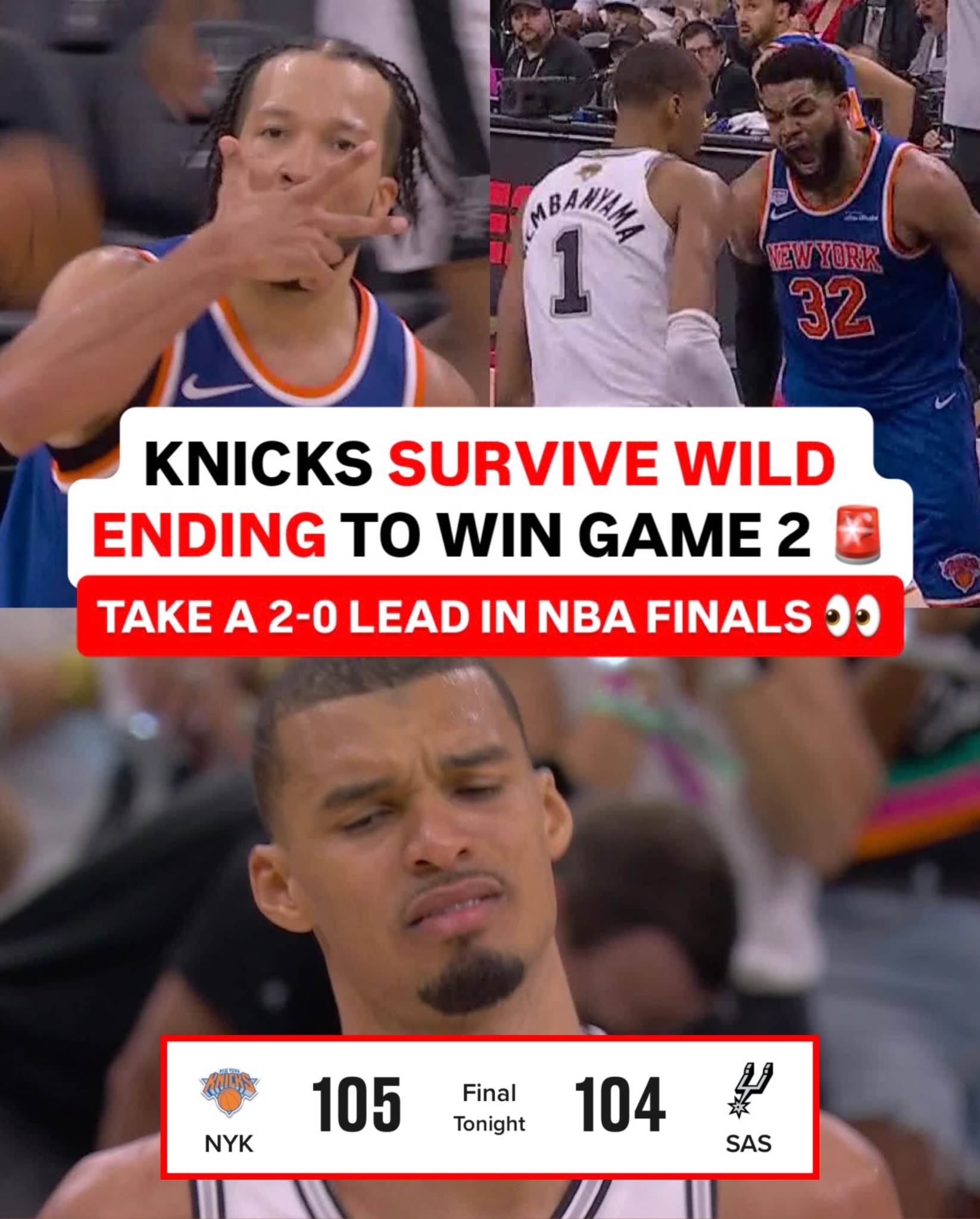 KNICKS ARE TWO WINS AWAY FROM AN NBA CHAMPIONSHIP 😳🏆

THEY HAVE WON 13 GAMES IN A ROW 🤯